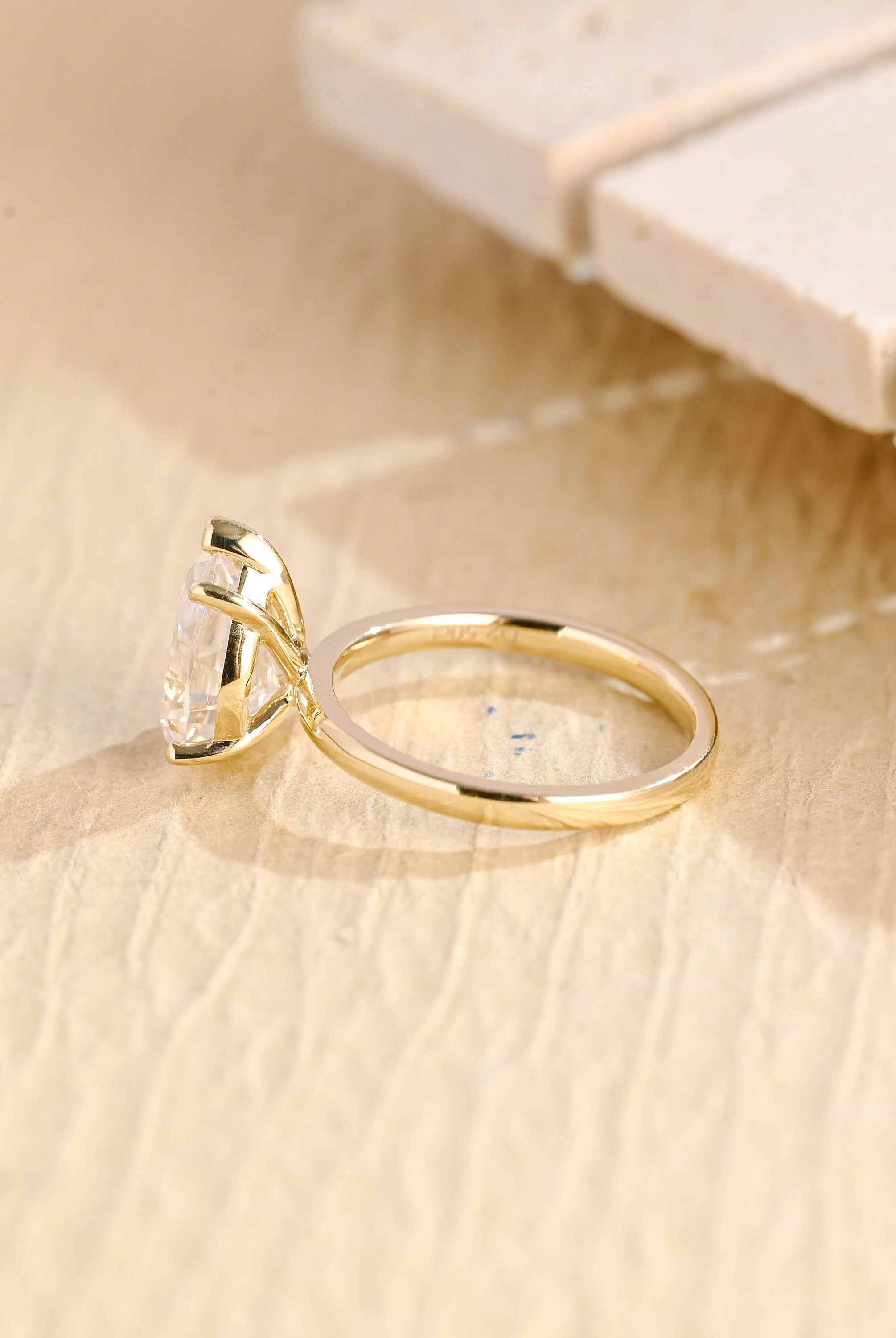 pear cut solitaire moissanite ring lab grown
