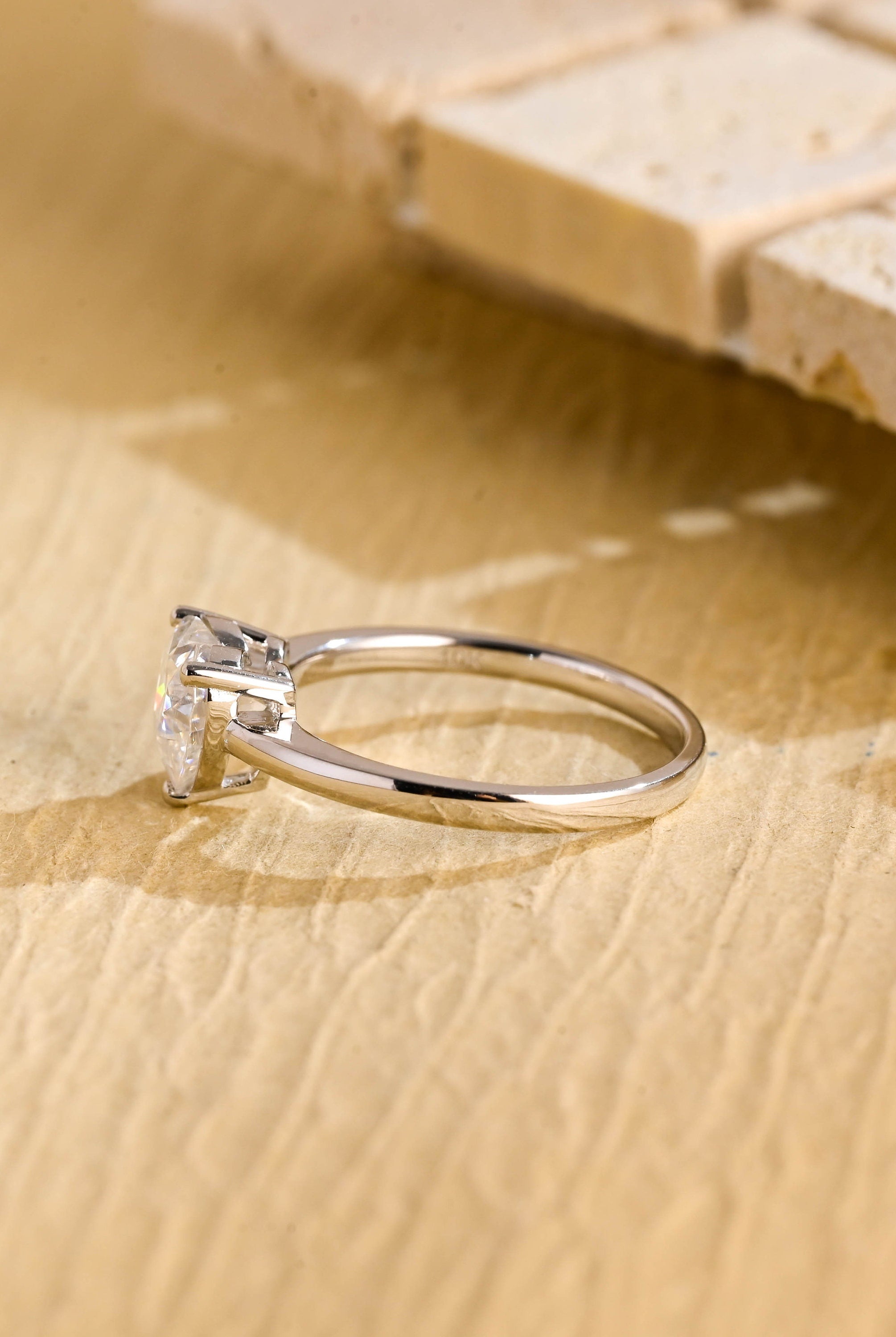 Heart Cut Moissanite Engagement Ring