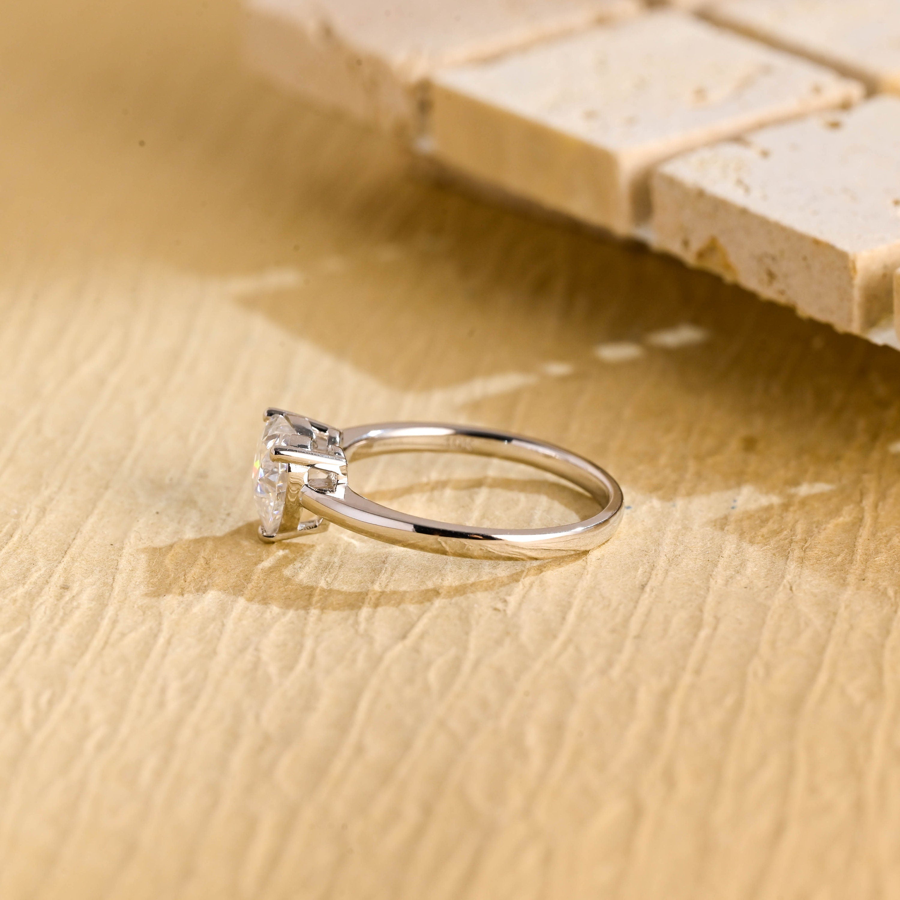 Heart Cut Moissanite Engagement Ring