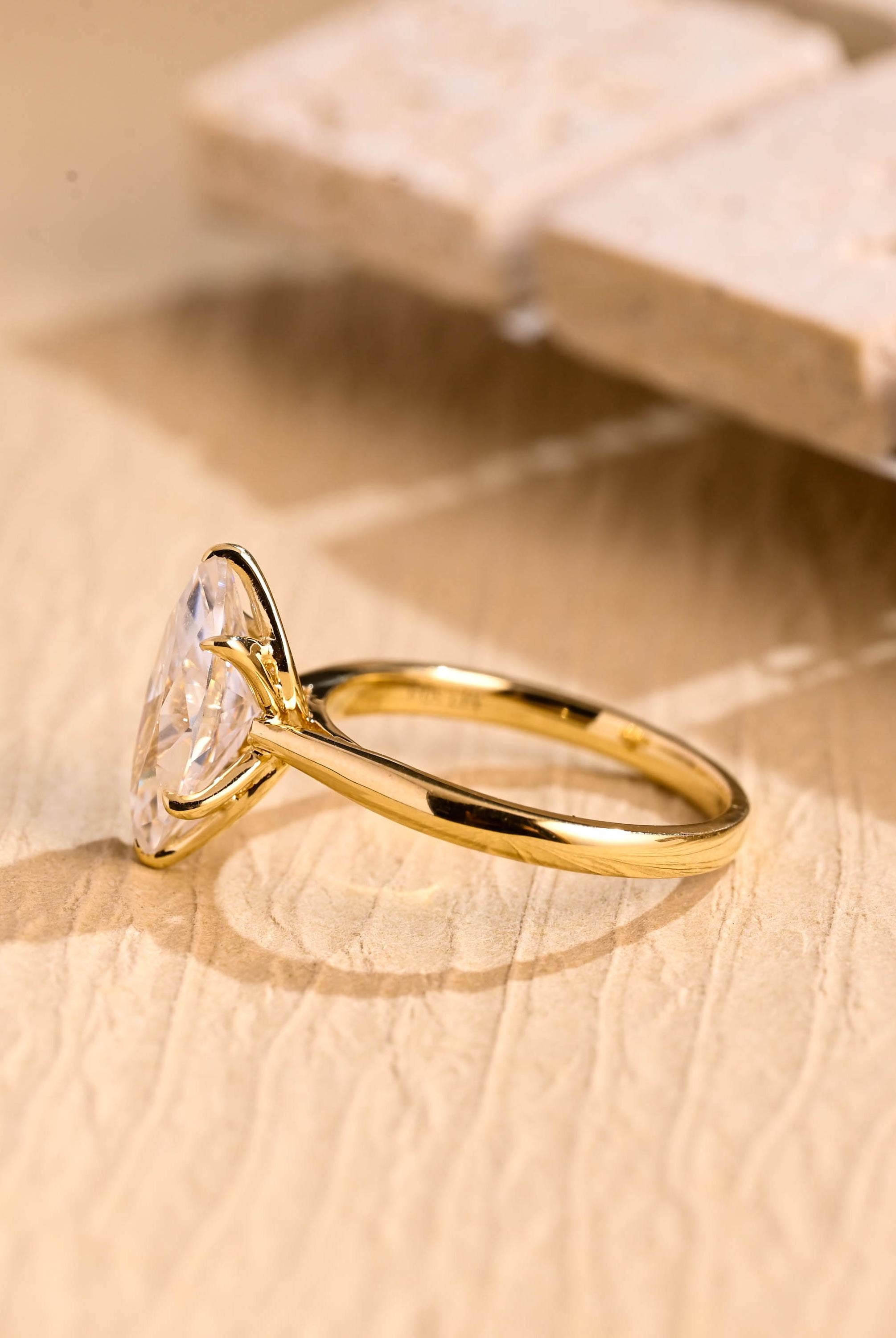 Marquise Shaped Engagement Ring