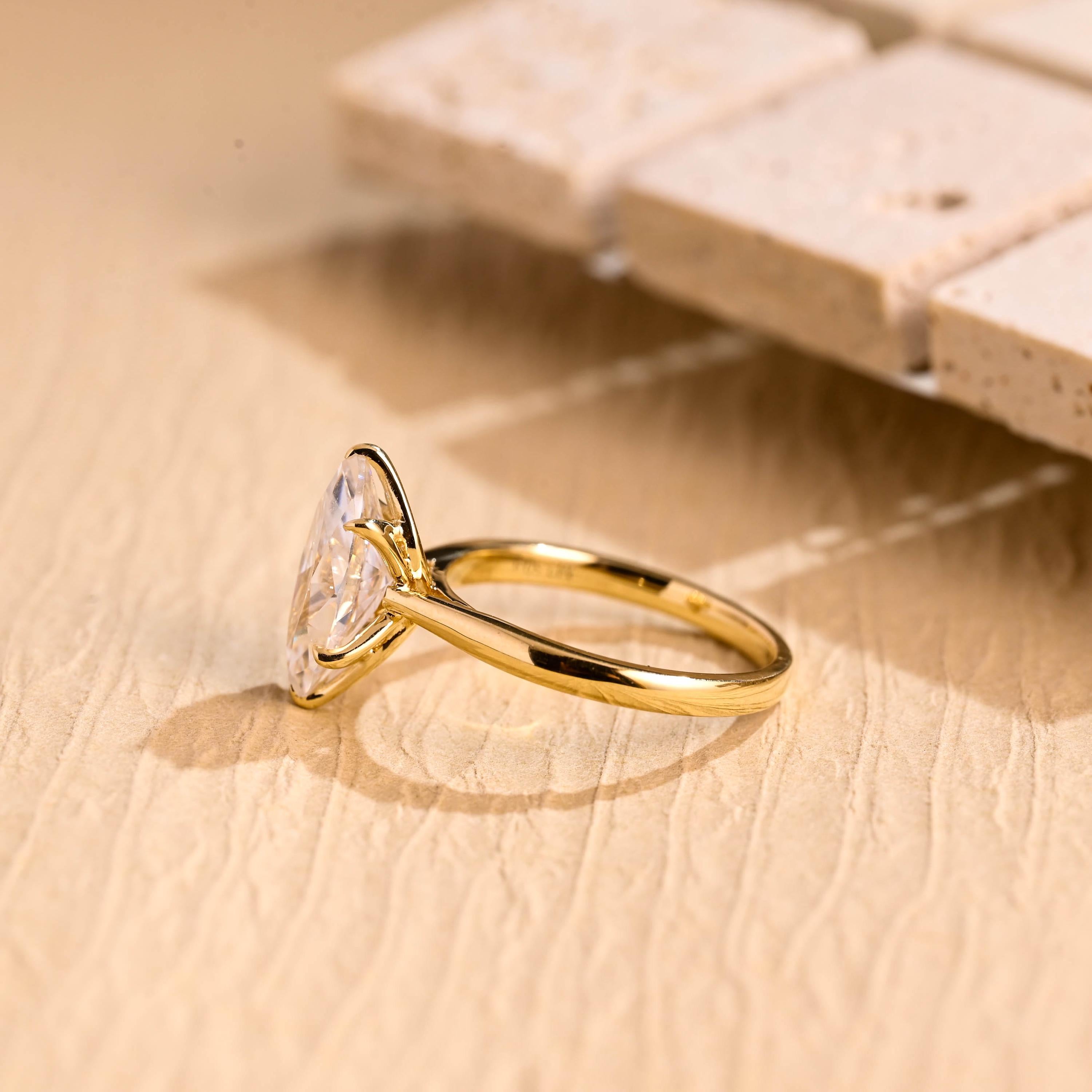 Marquise Shaped Engagement Ring