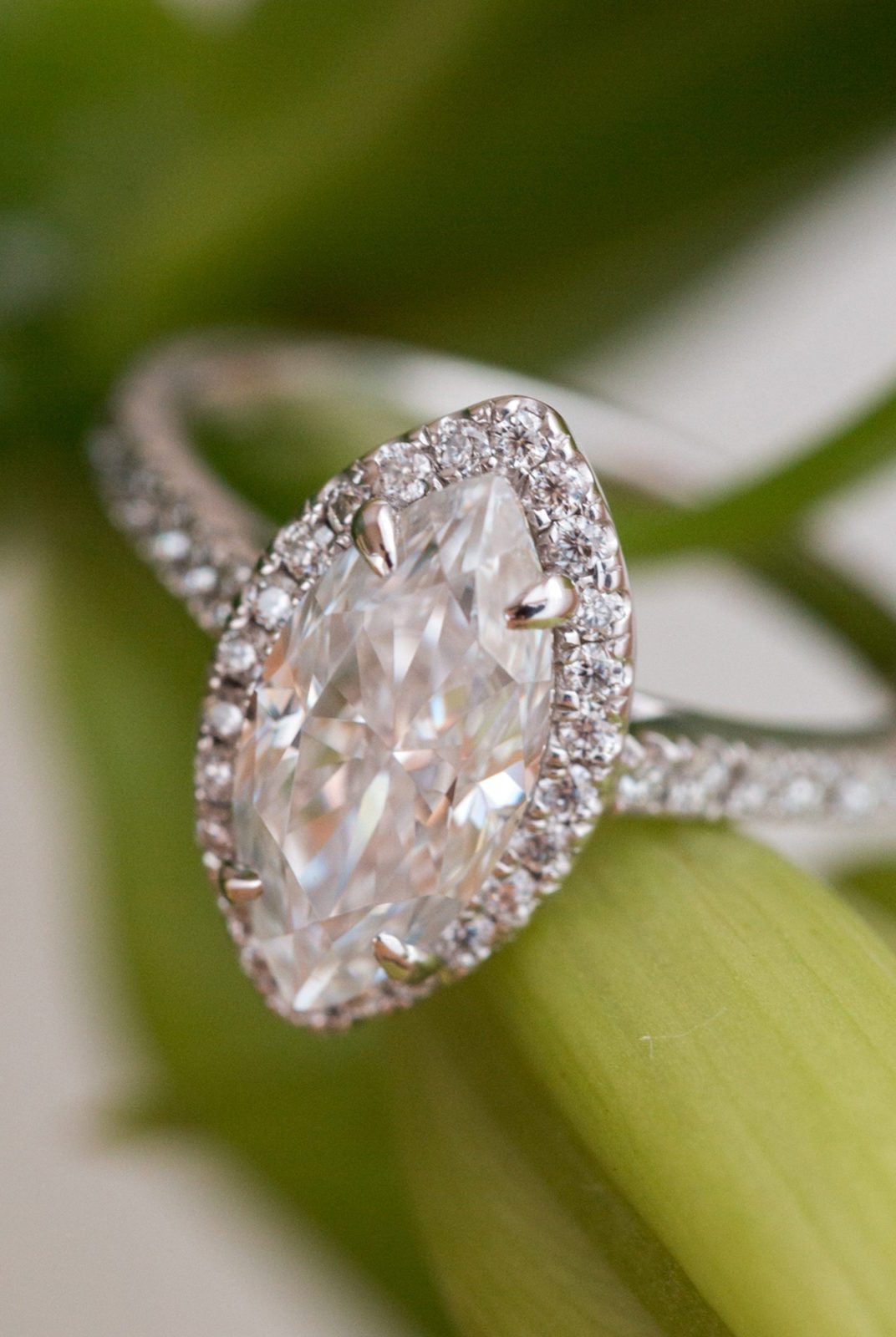 Marquise Cut Moissanite Ring
