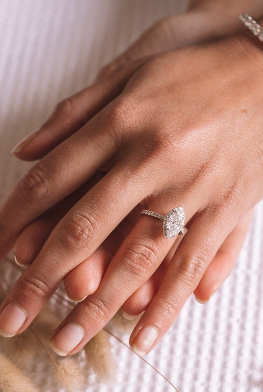 Marquise Moissanite Engagement Ring