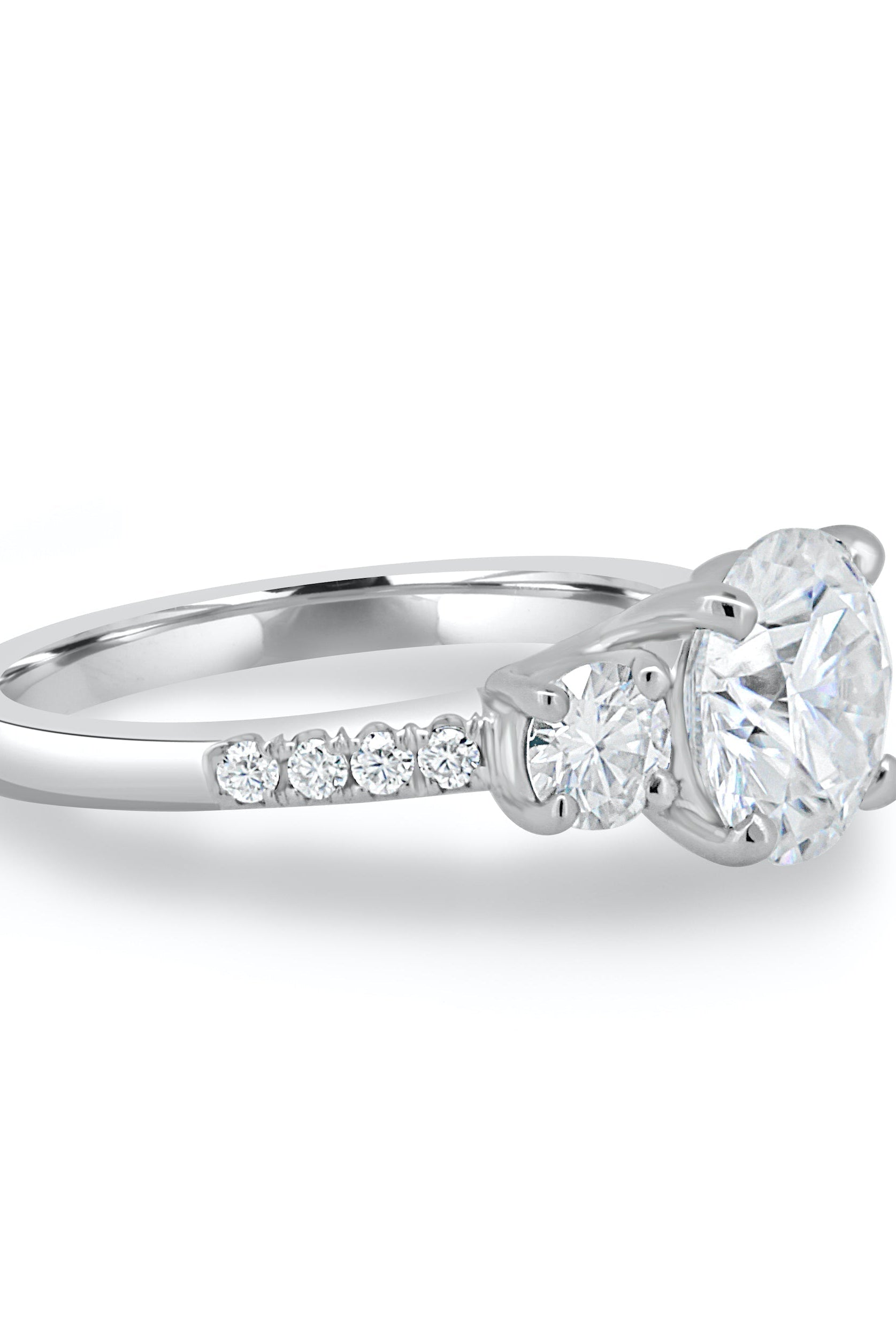 Round Moissanite Engagement Ring