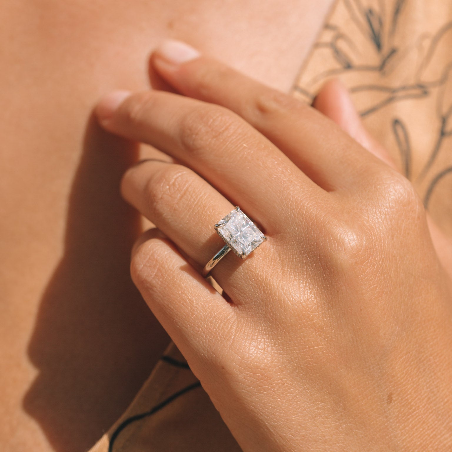 1.67CT Radiant Moissanite Ring