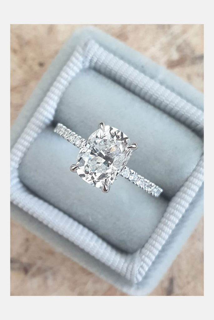 Cushion Cut Moissanite Engagement Ring