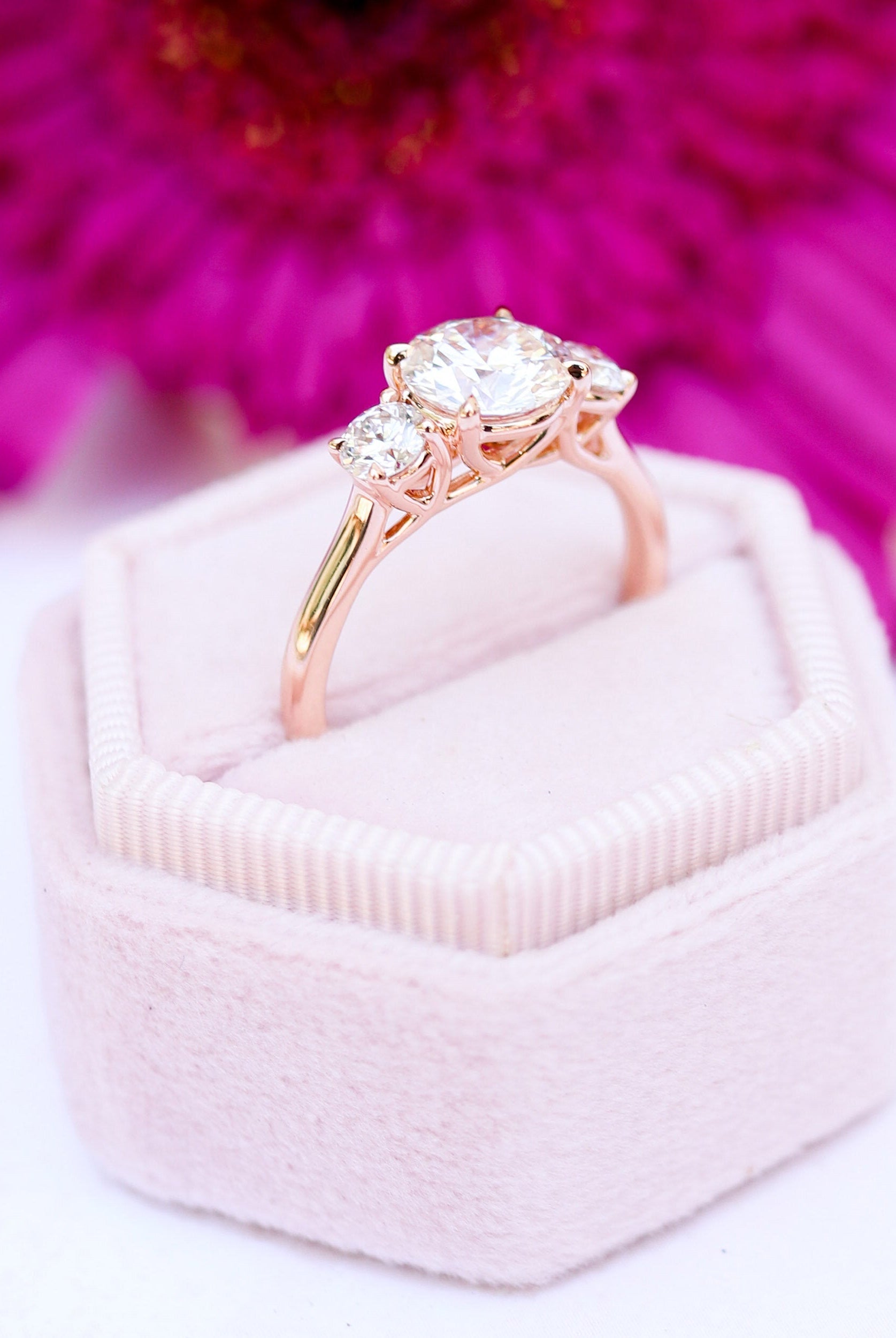 Three Stone Moissanite Ring