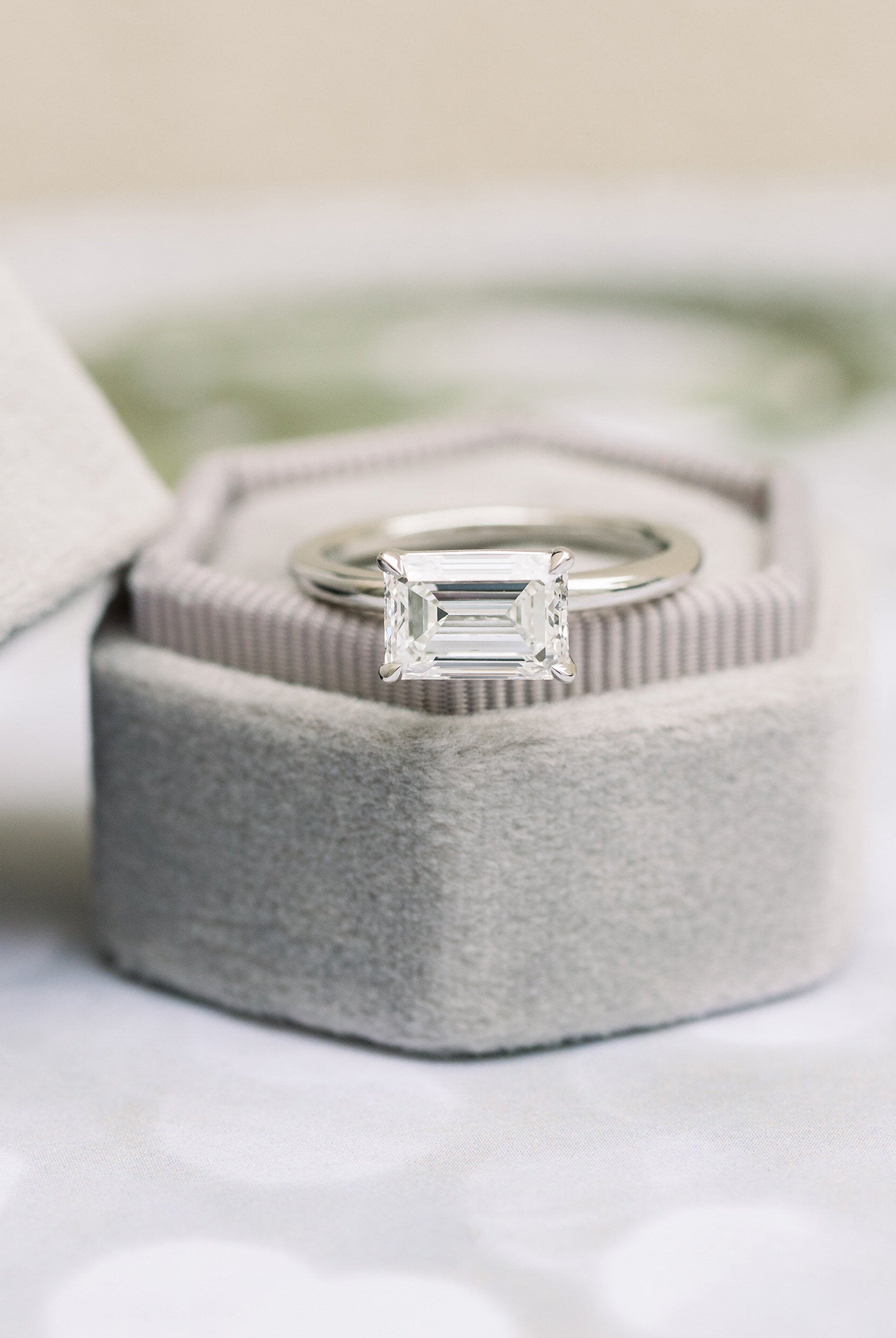 Emerald Cut East West Ring