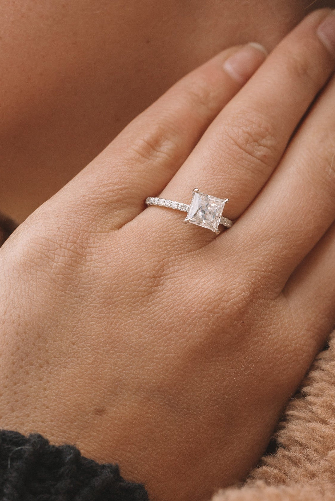 Hidden Halo Moissanite Engagement Ring
