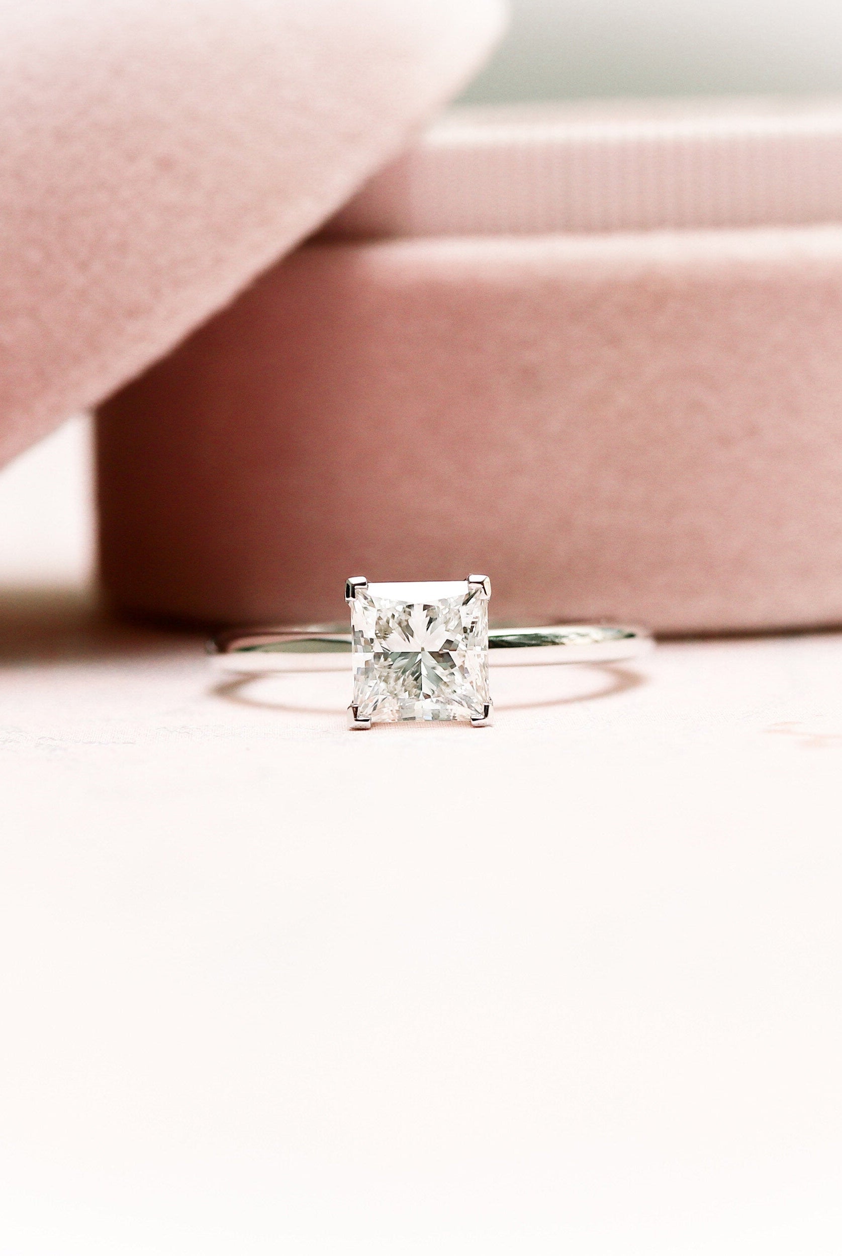 Princess Cut Moissanite Engagement Ring
