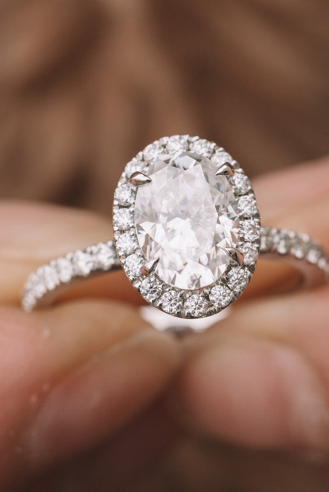 Oval Cut Moissanite Engagement Ring