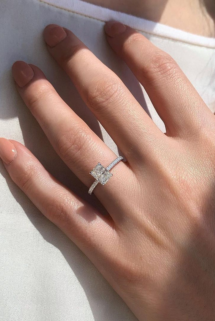 Hidden Halo Moissanite Engagement Ring
