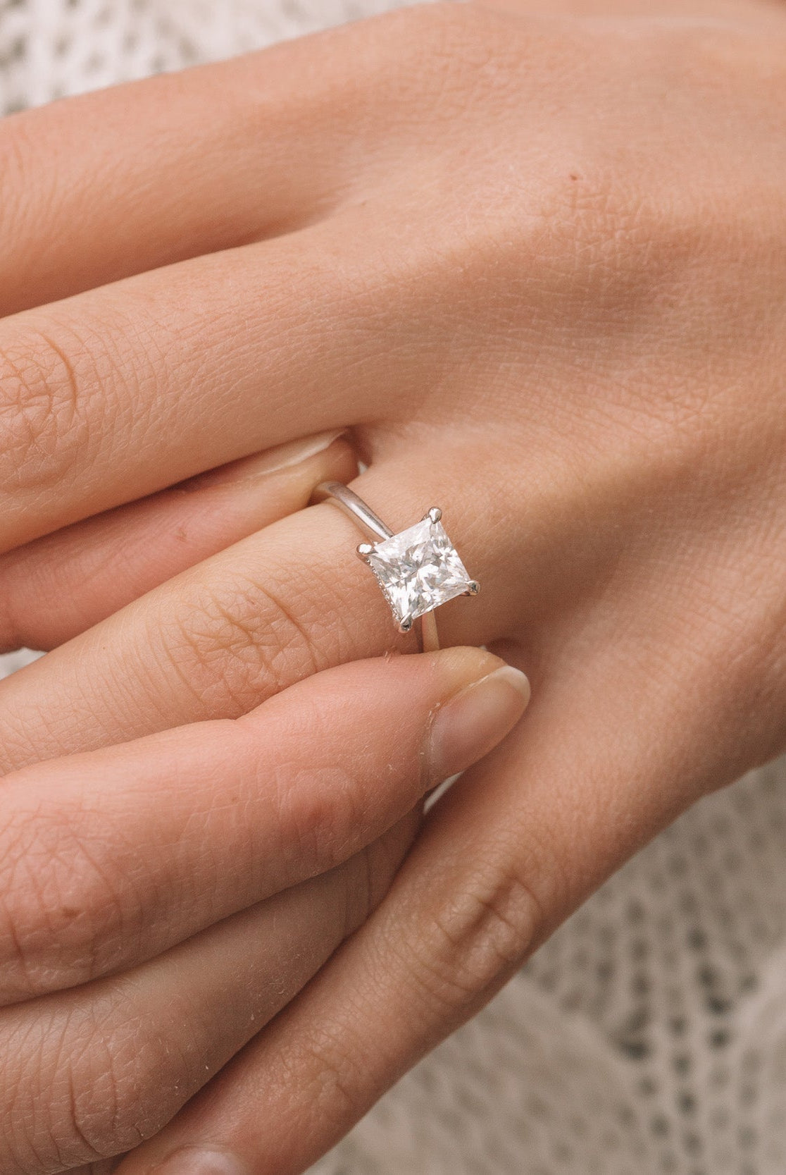 Princess Cut Moissanite Ring