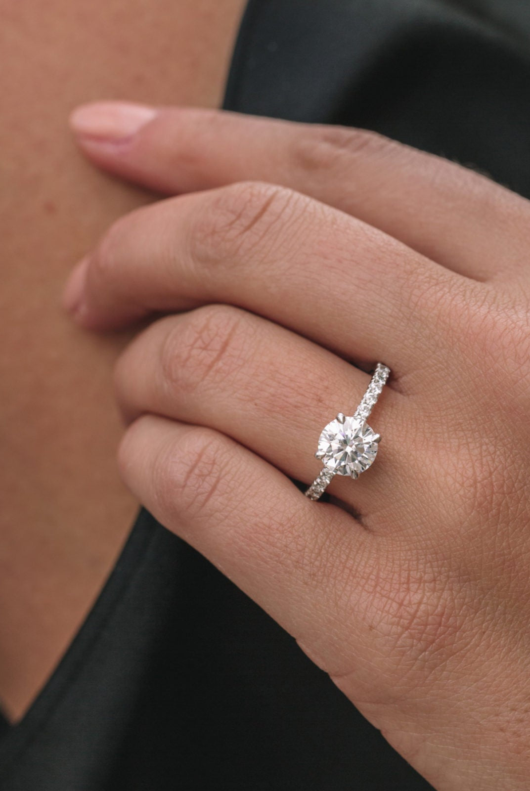 Hidden Halo Moissanite Engagement Ring