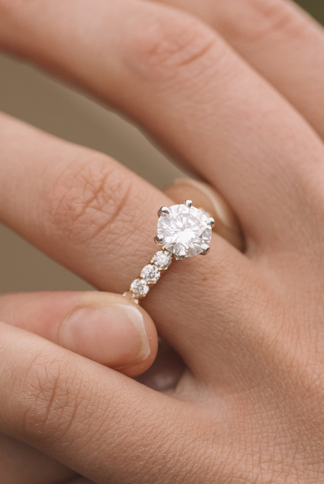 Round Moissanite Engagement Ring