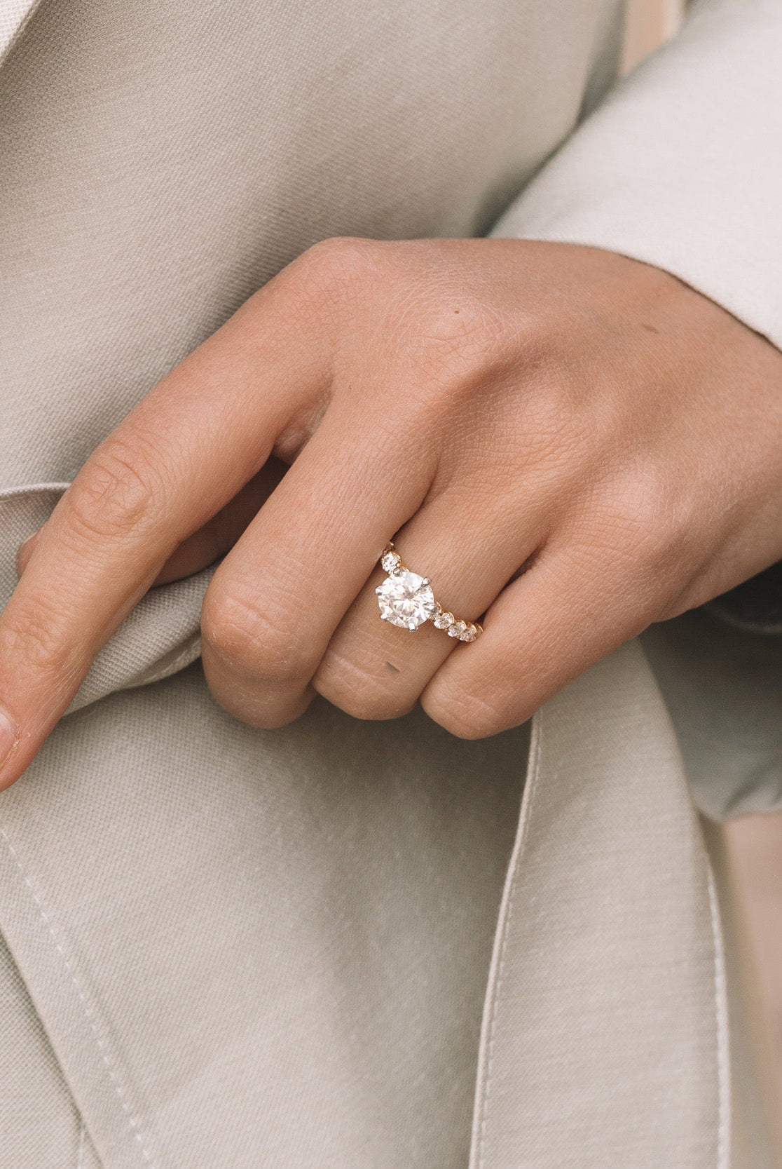 Round Cut Moissanite Ring