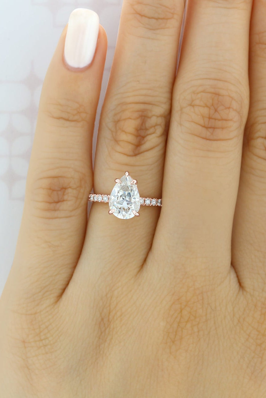 Pear Cut Moissanite Ring