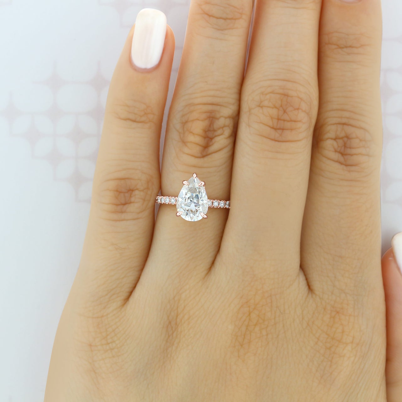 Pear Cut Moissanite Ring
