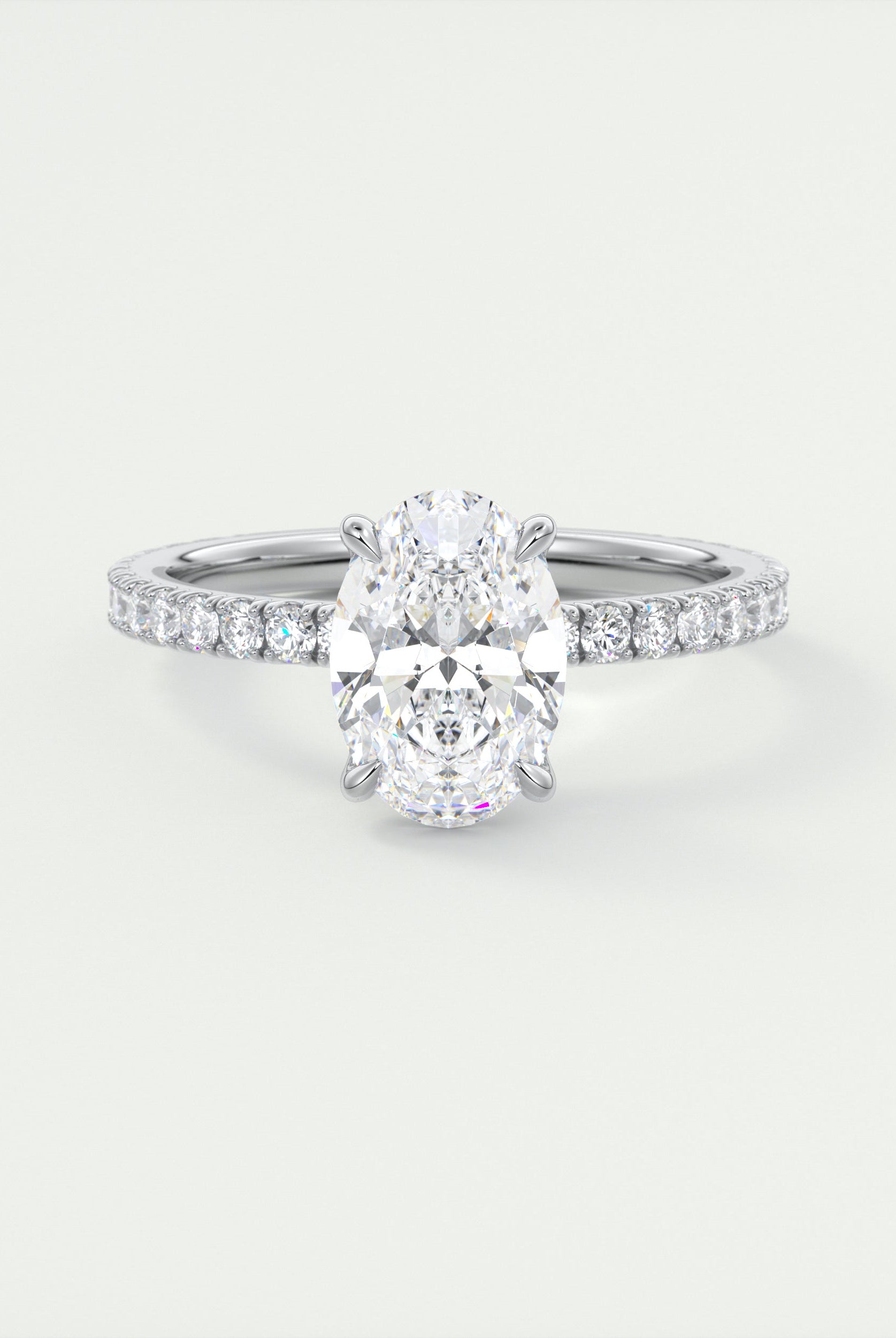 3 carat oval moissanite ring