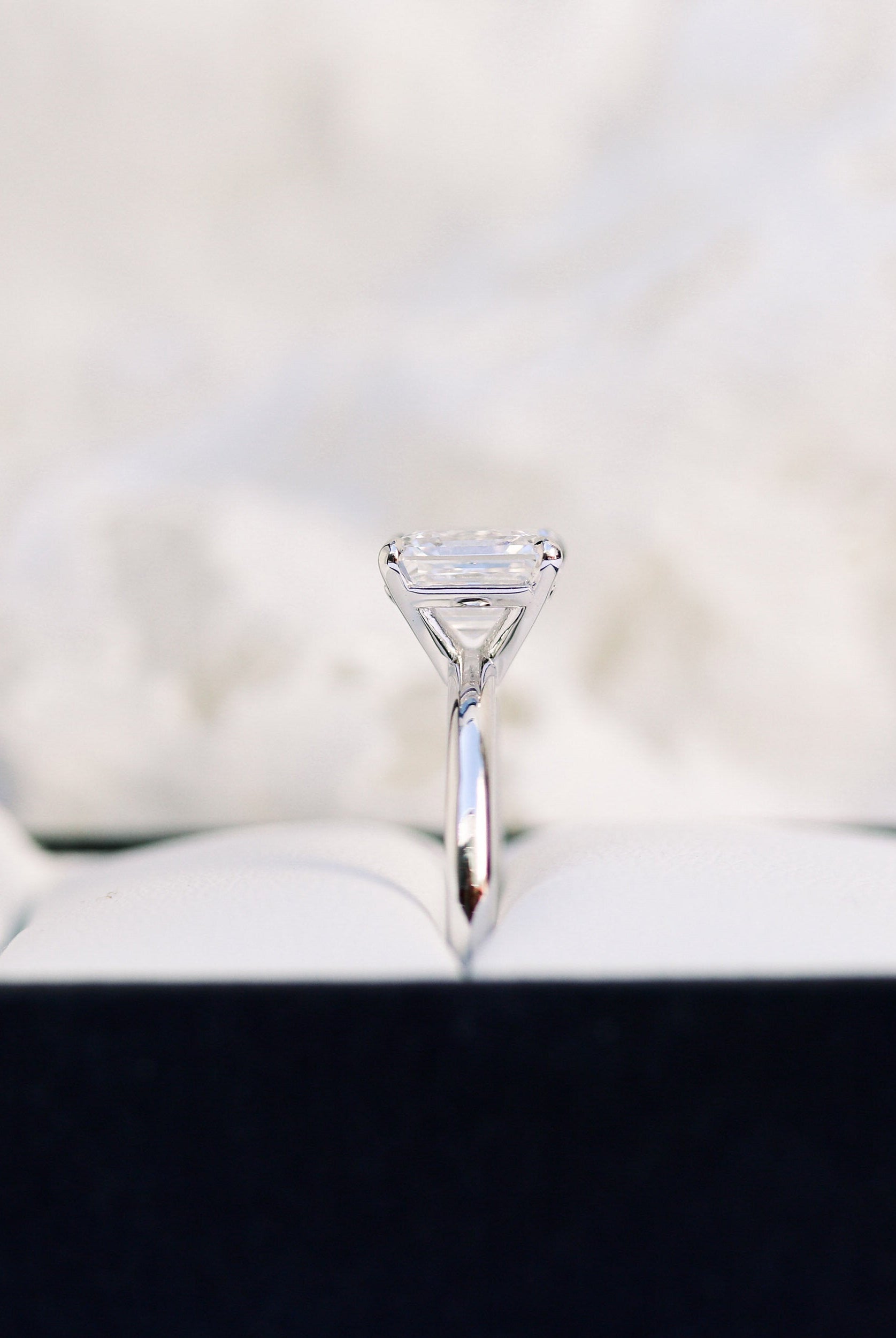 2.0ct Asscher Moissanite Diamond Solitaire Engagement Ring For Women In 14K Solid Gold