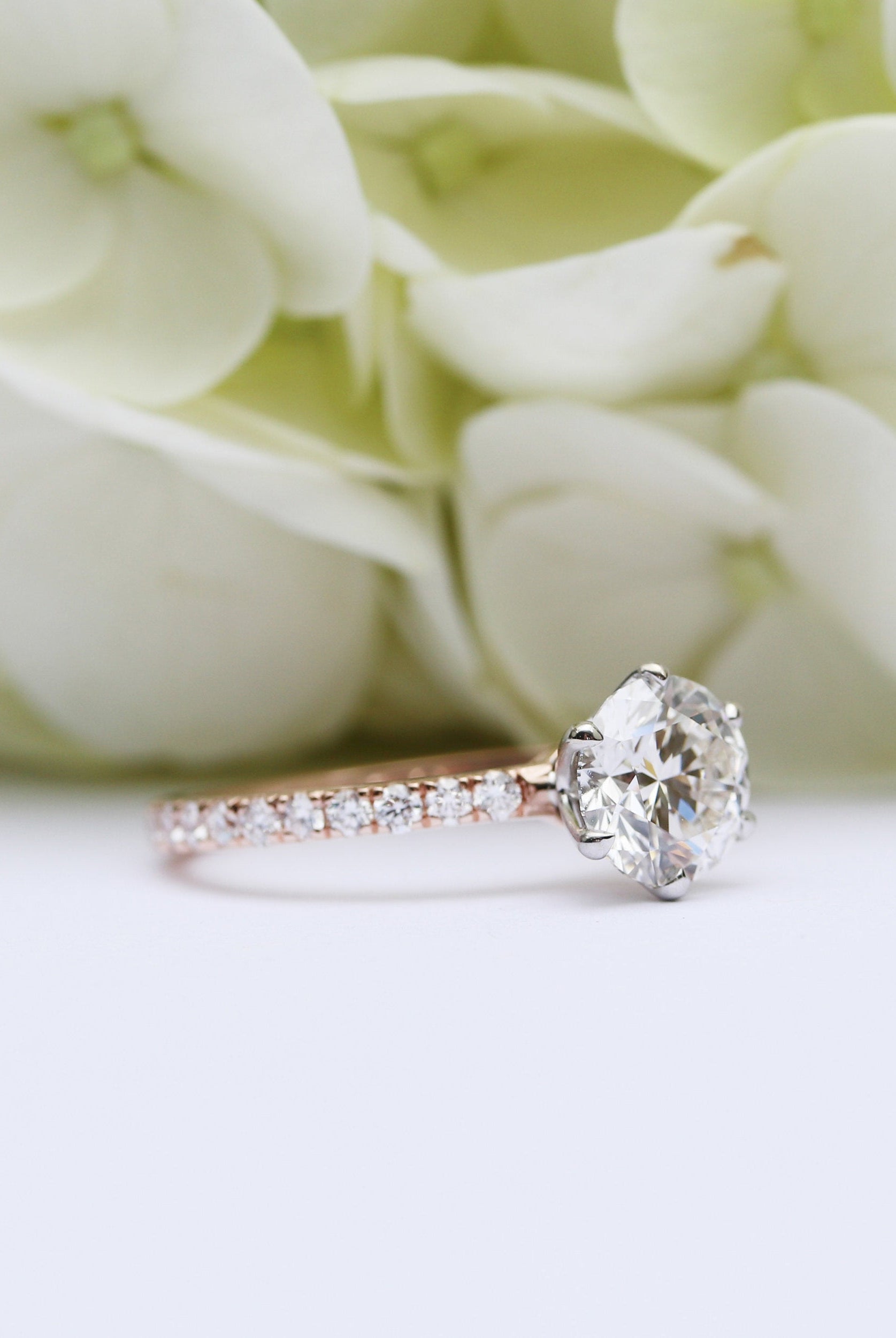 2.0CT Round Brilliant Cut Moissanite Pave Diamond Engagement Ring