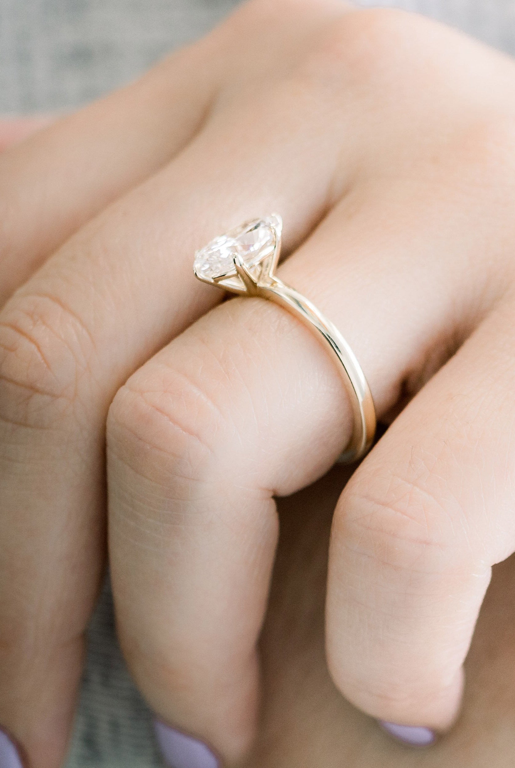 1.50ct Oval Six Prong Moissanite Diamond Solitaire Engagement Ring