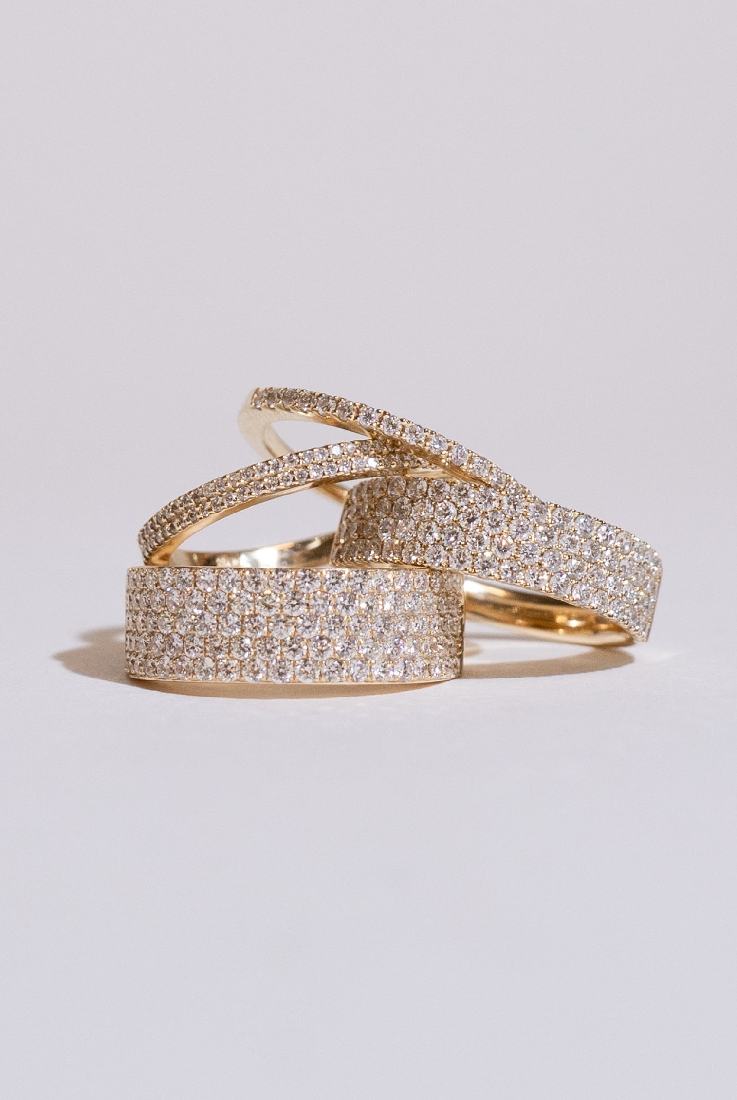 2.0mm Round Cut Moissanite Double Row Diamond Wedding Band