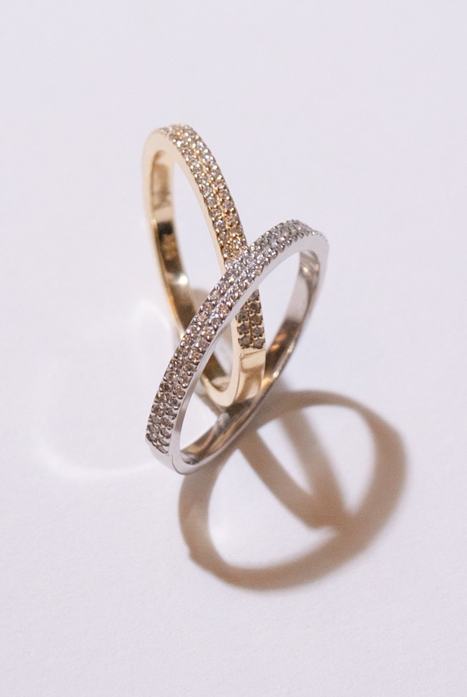 2.0mm Round Cut Moissanite Double Row Diamond Wedding Band