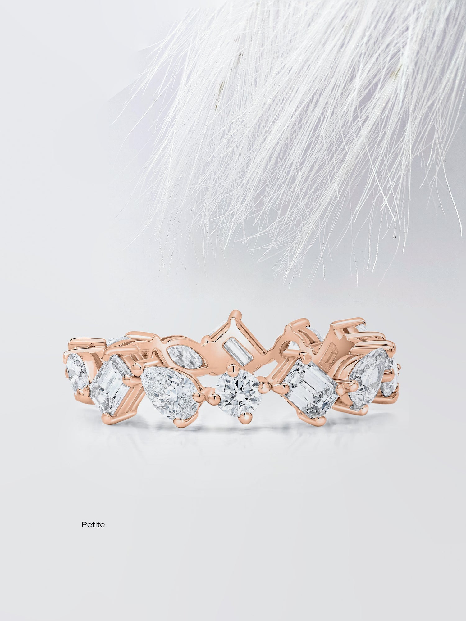 Mixed Shape Moissanite Eternity Diamond Wedding Band in Solid Gold