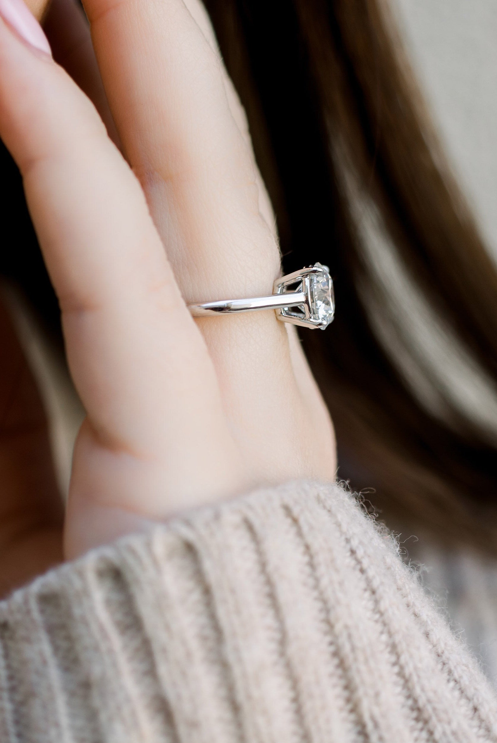 Custom moissanite wedding rings