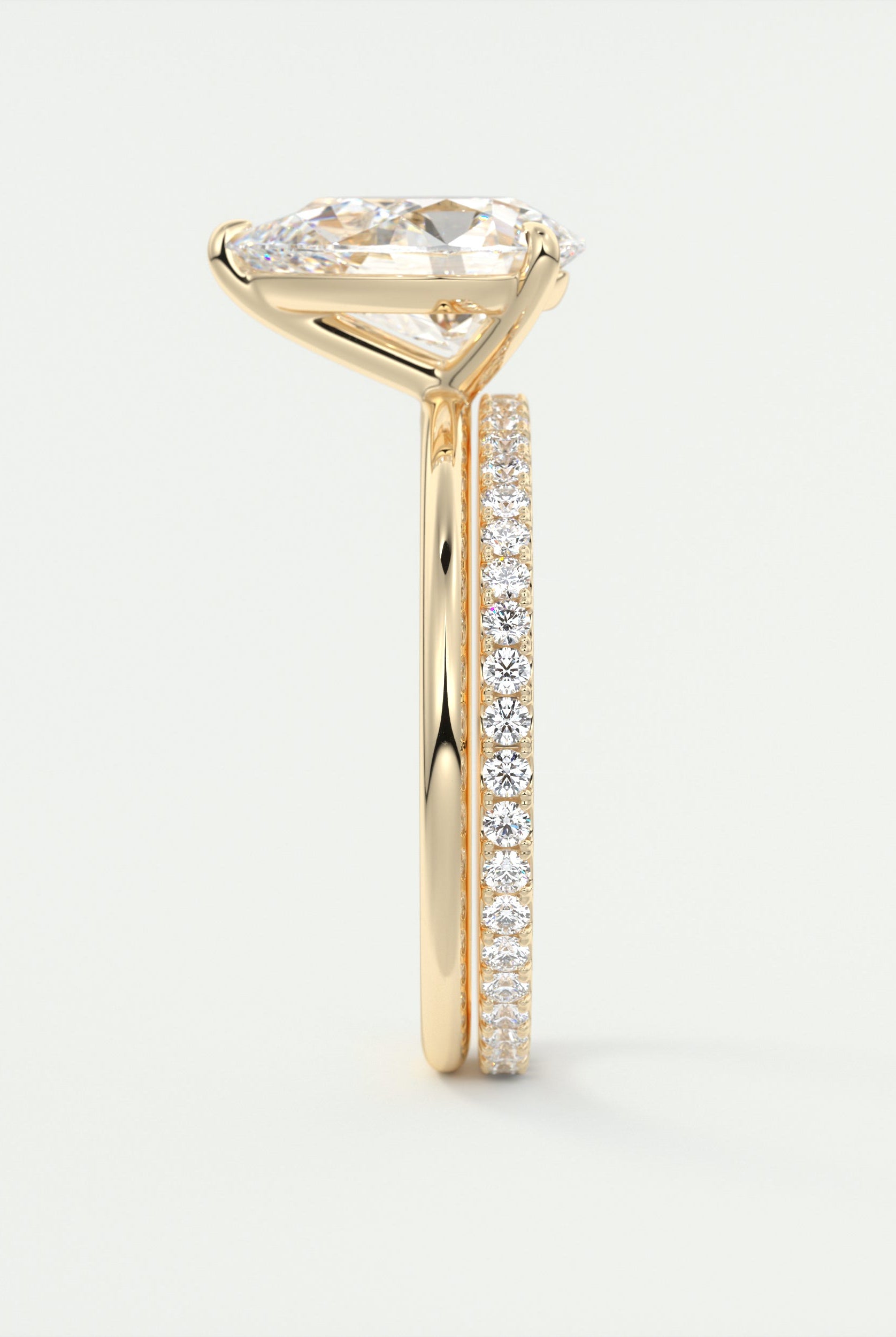Marquise cut moissanite rings