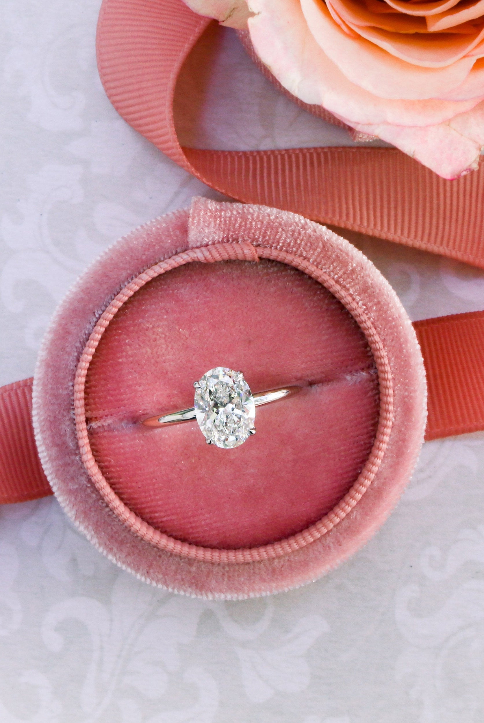 2.0ct Oval Four Prong Moissanite Diamond Solitaire Engagement Ring For Women