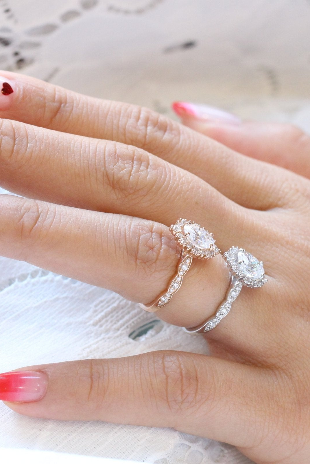 Moissanite wedding jewelry for intimate wedding