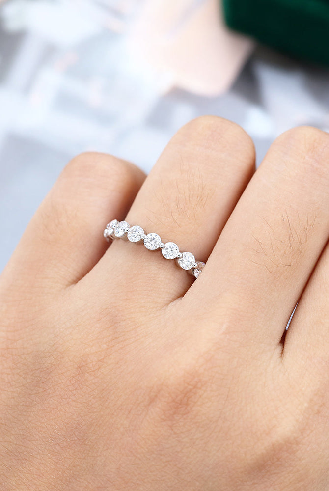 round-moissanite-half-eternity-wedding-band