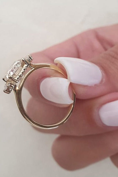 Moissanite Cluster Engagement Ring