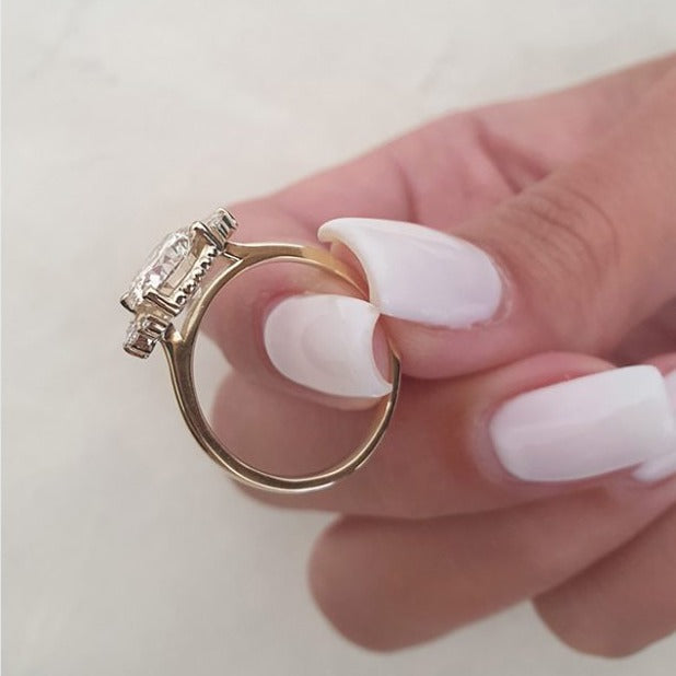 Moissanite Cluster Engagement Ring