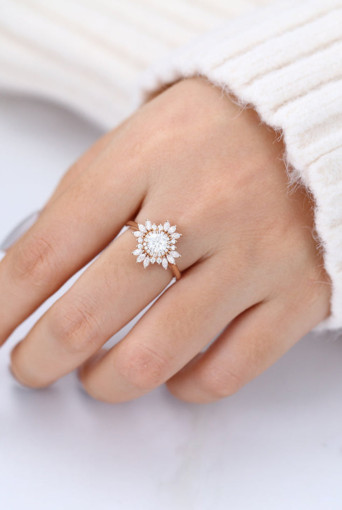 round-shaped-moissanite-cluster-halo-engagement-ring