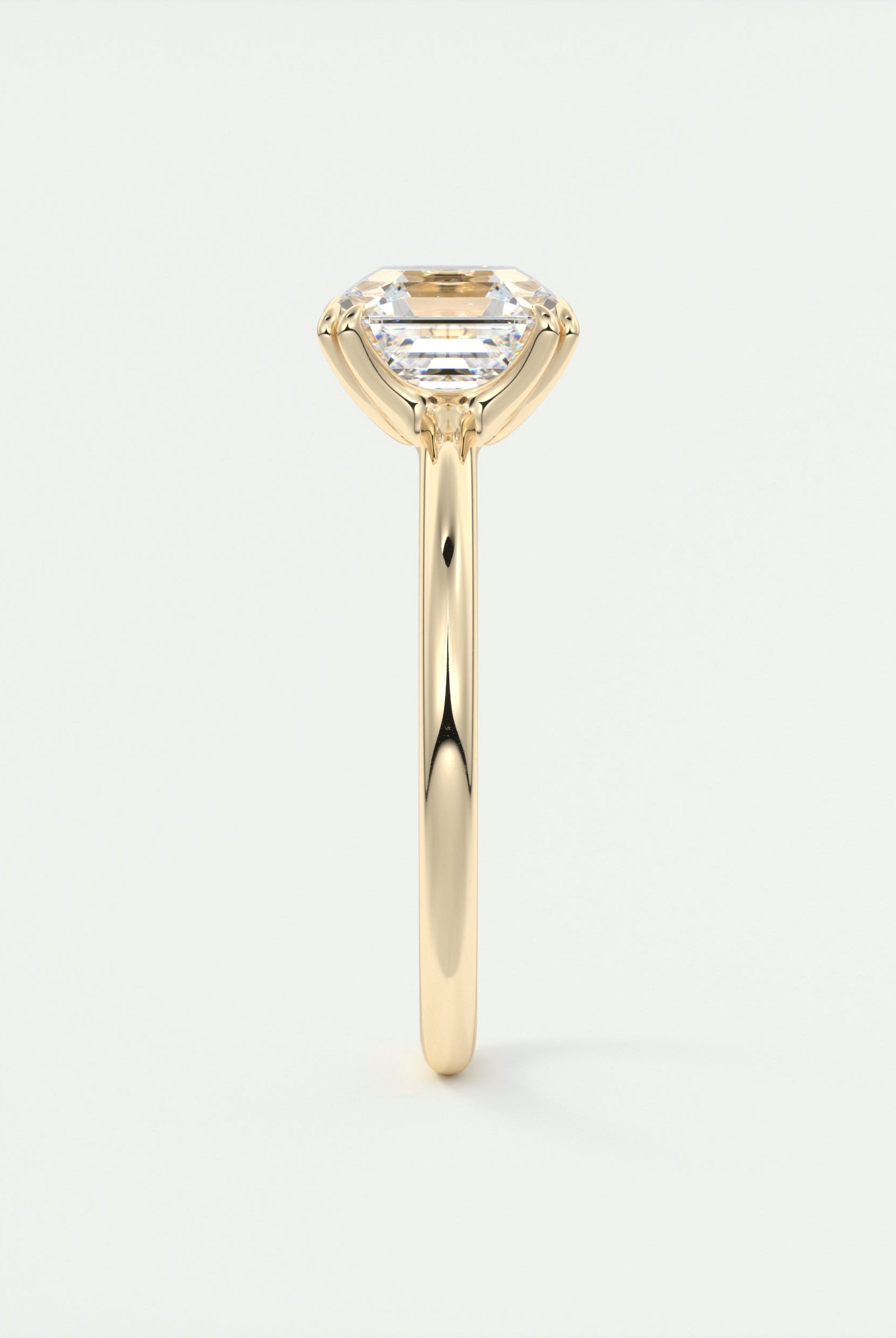 2CT Asscher Double Claw Prong Moissanite Diamond Solitaire Engagement Ring