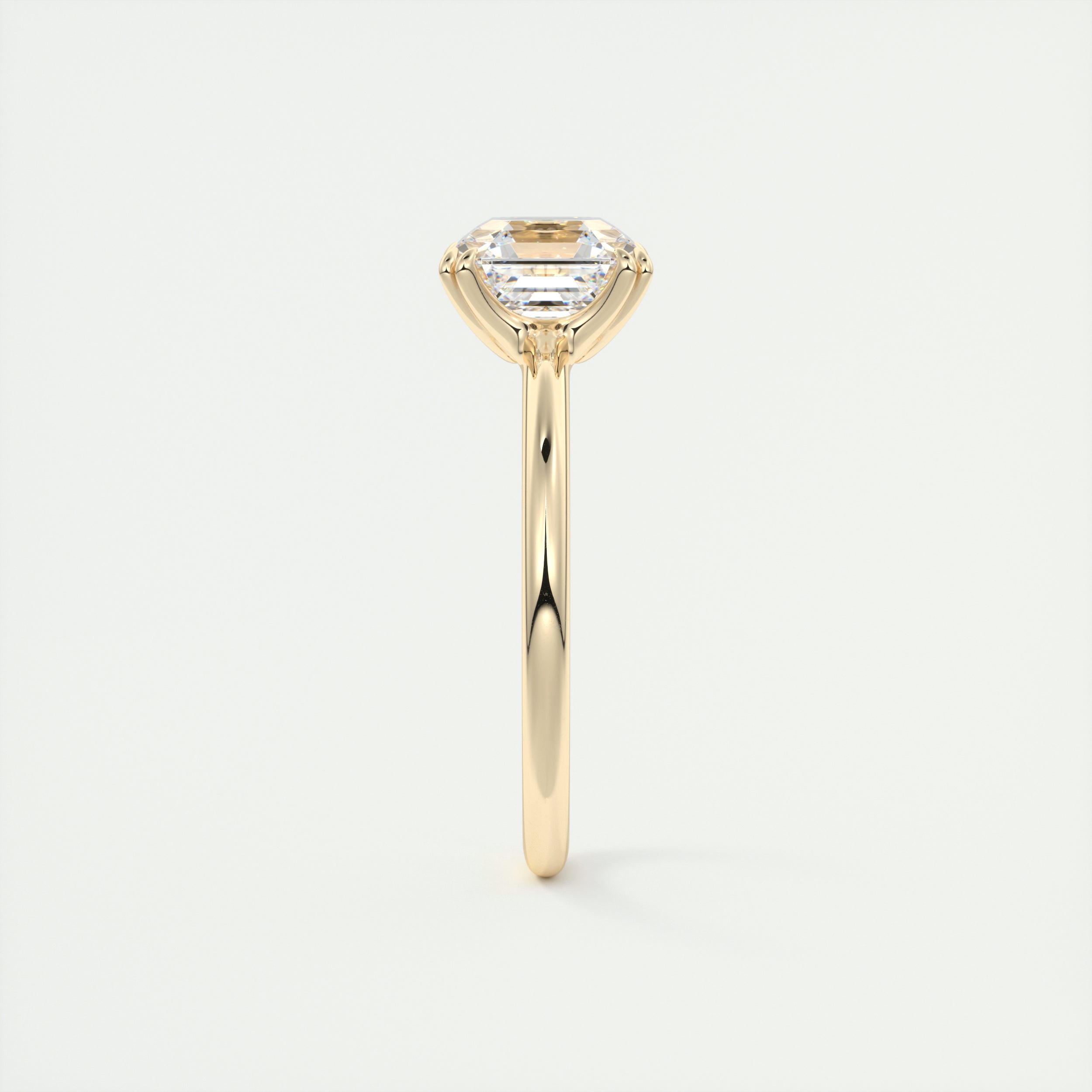 2CT Asscher Double Claw Prong Moissanite Diamond Solitaire Engagement Ring