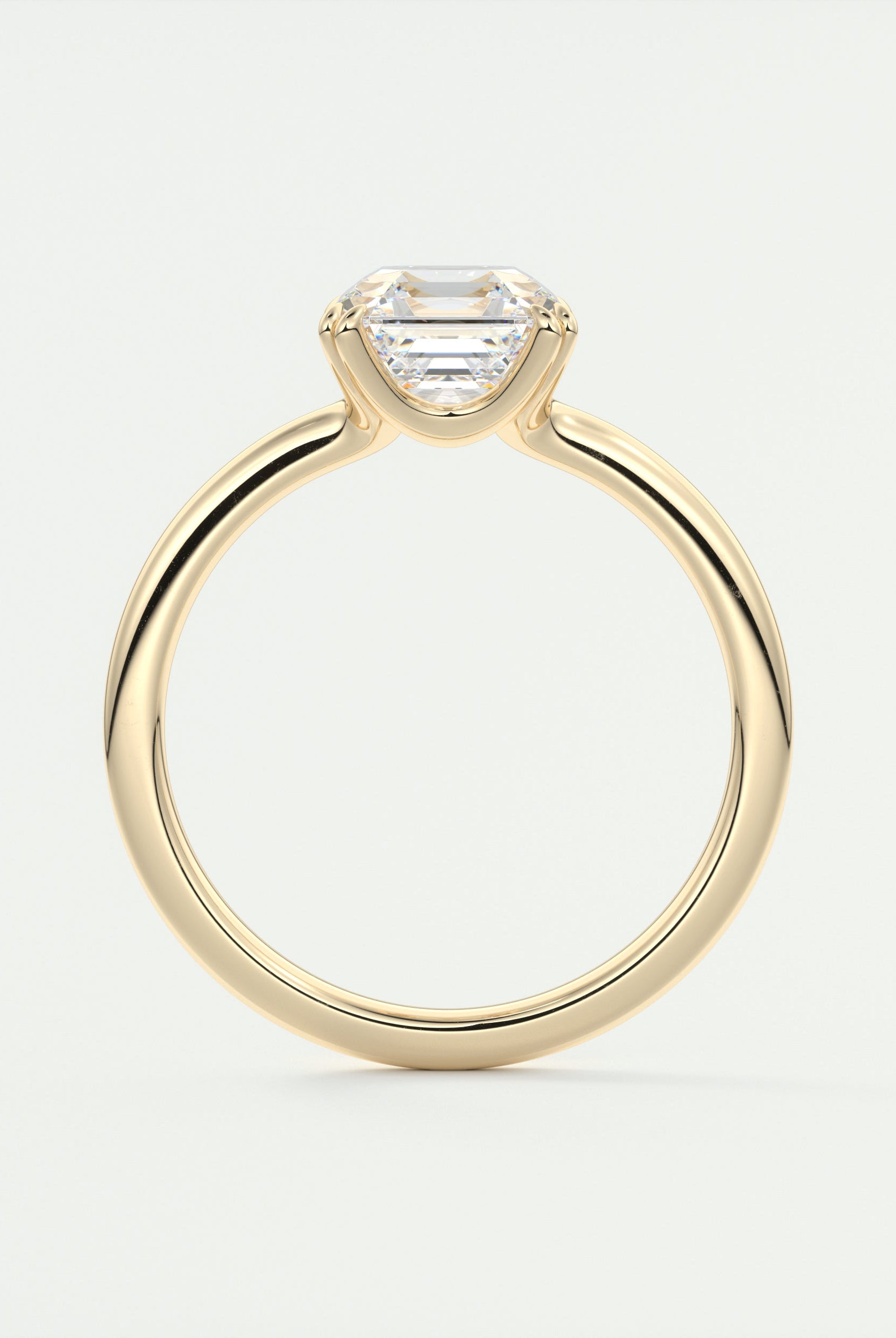 2CT Asscher Double Claw Prong Moissanite Diamond Solitaire Engagement Ring