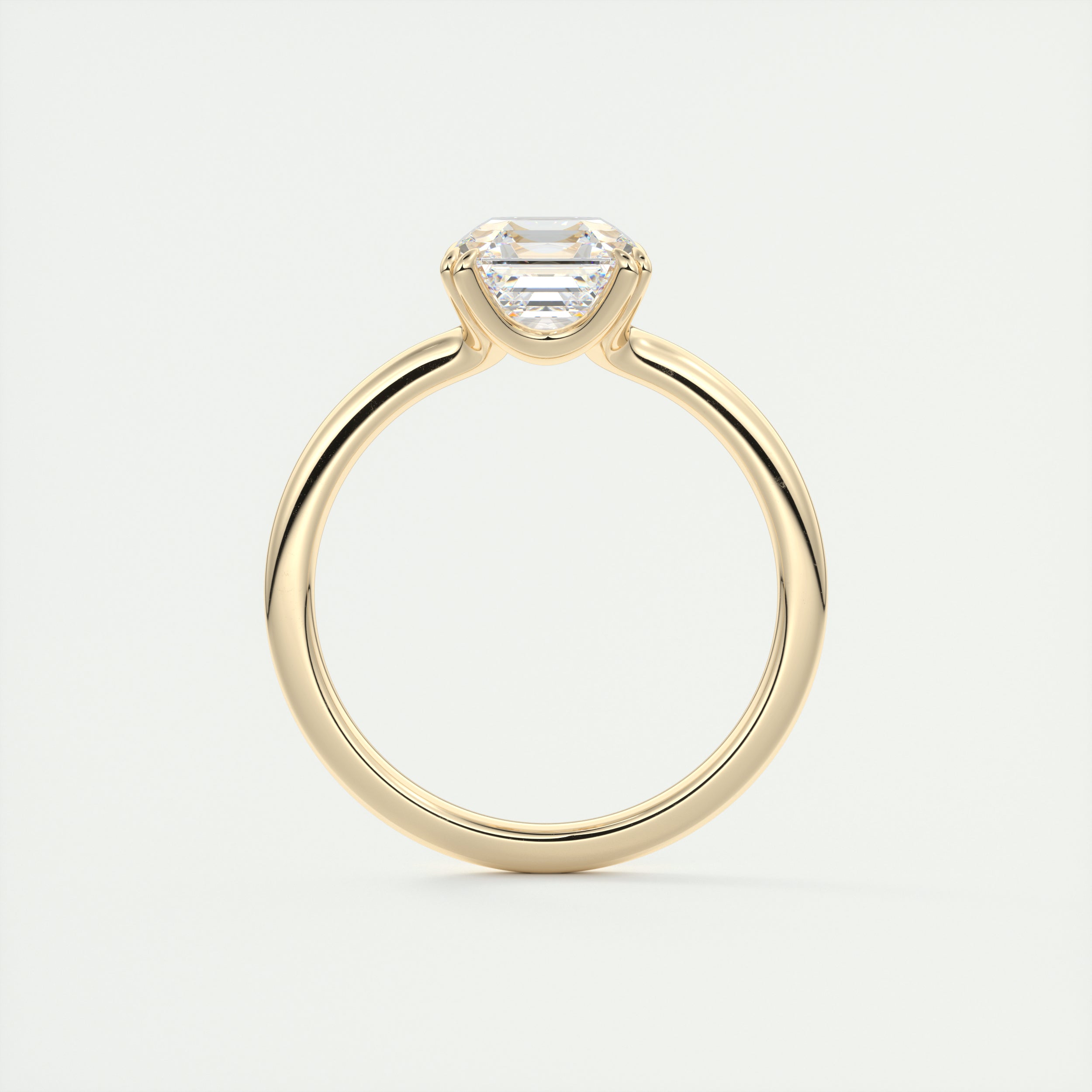 2CT Asscher Double Claw Prong Moissanite Diamond Solitaire Engagement Ring