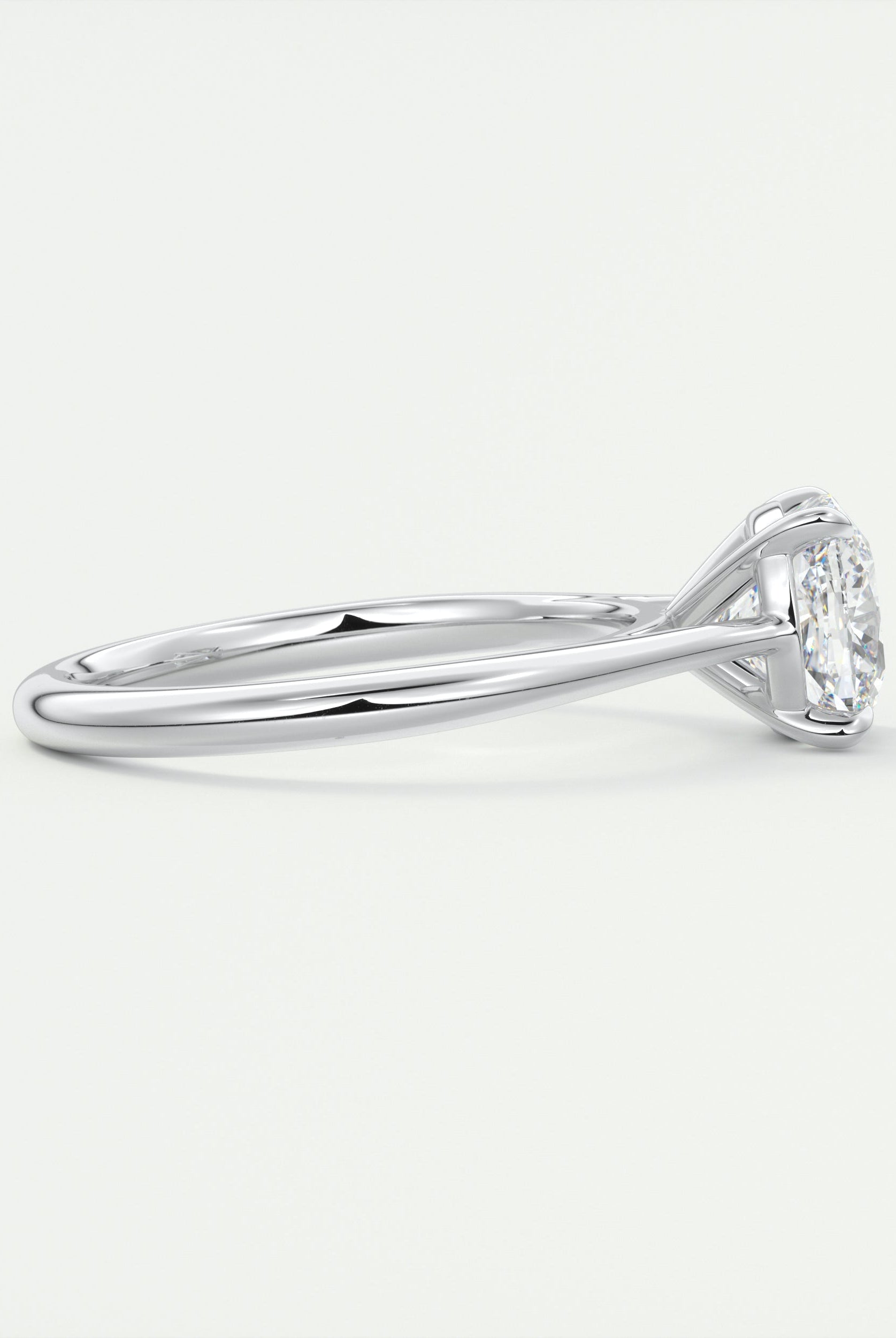 2CT Cushion Moissanite Diamond Solitaire Engagement Ring In 18K White Gold