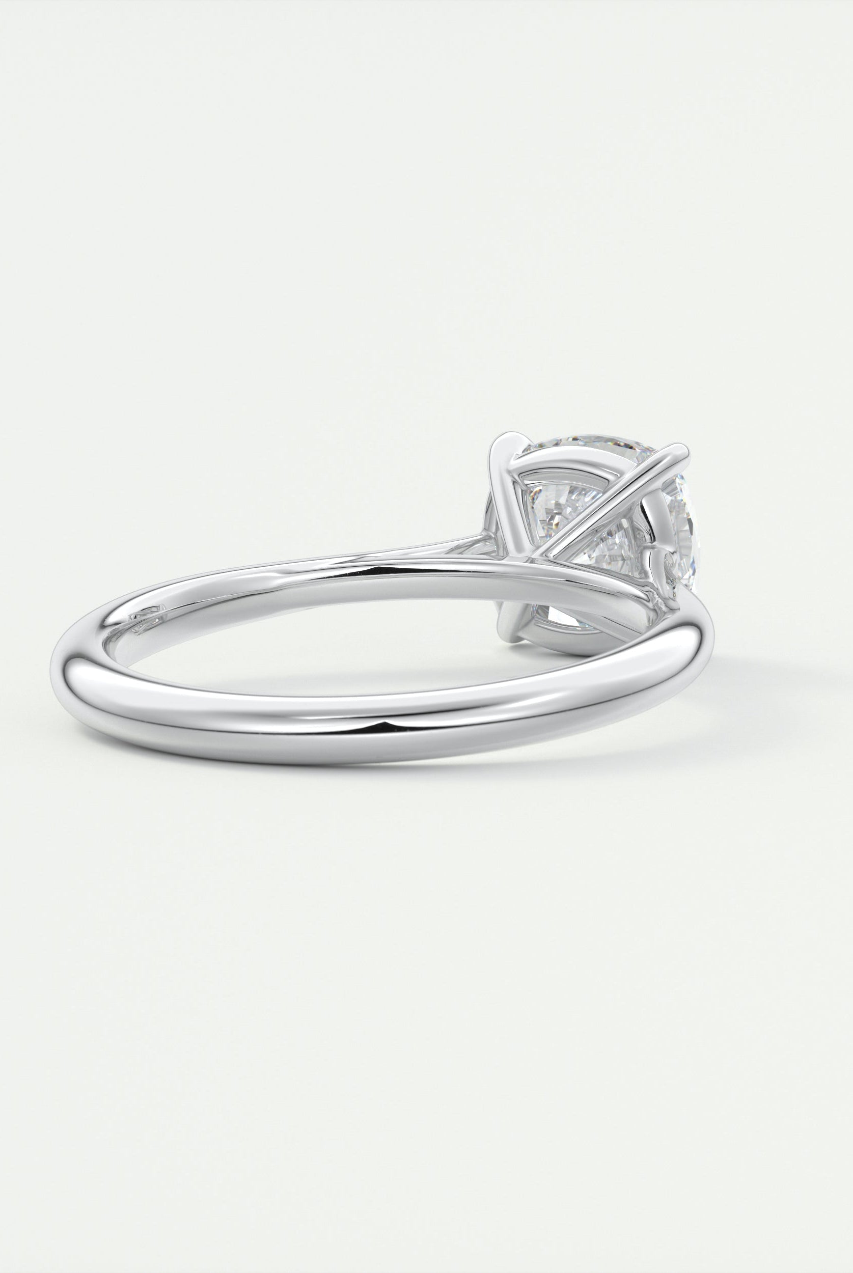 2CT Cushion Moissanite Diamond Solitaire Engagement Ring In 18K White Gold