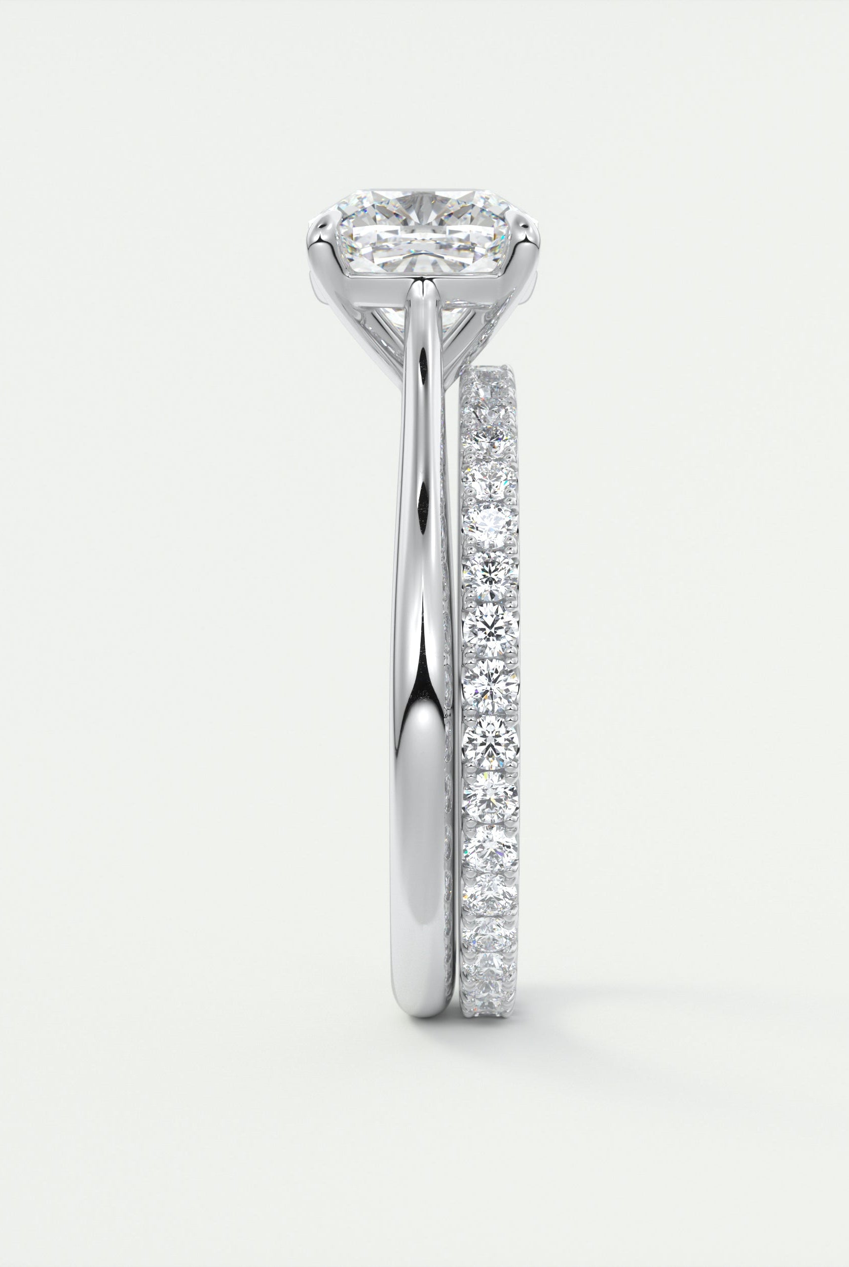 2CT Cushion Moissanite Diamond Solitaire Engagement Ring In 18K White Gold