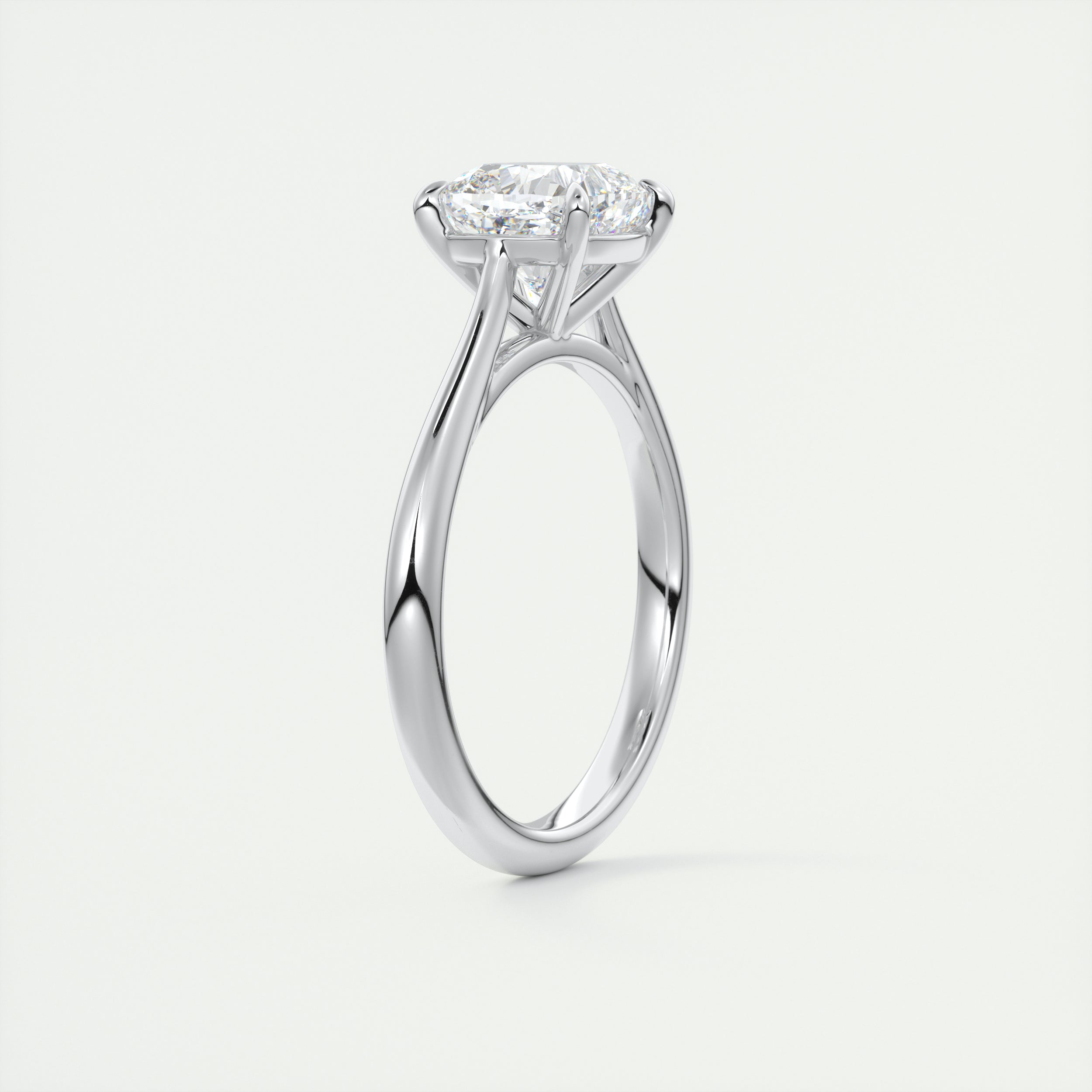 2CT Cushion Moissanite Diamond Solitaire Engagement Ring In 18K White Gold