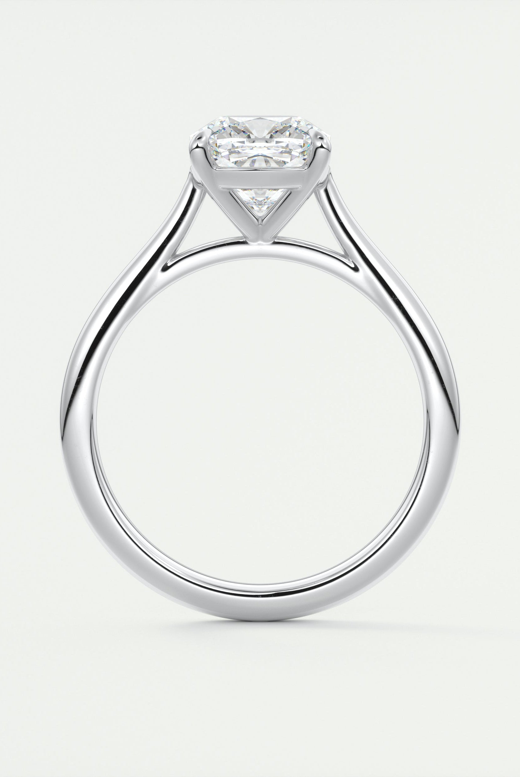 2CT Cushion Moissanite Diamond Solitaire Engagement Ring In 18K White Gold