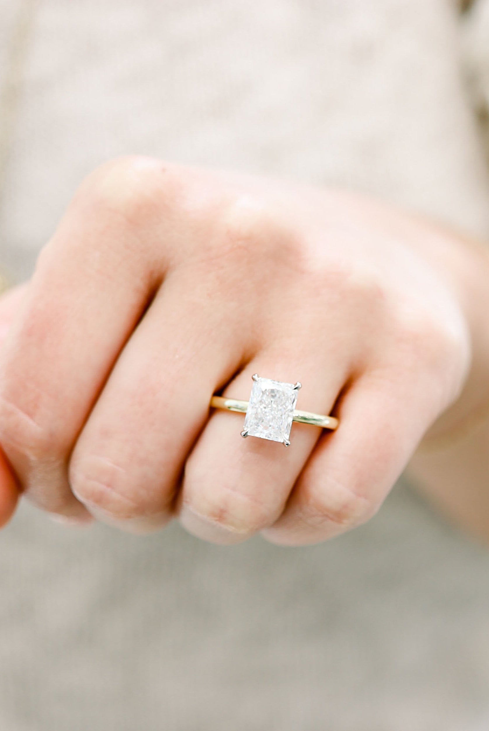 Moissanite baguette eternity ring NY