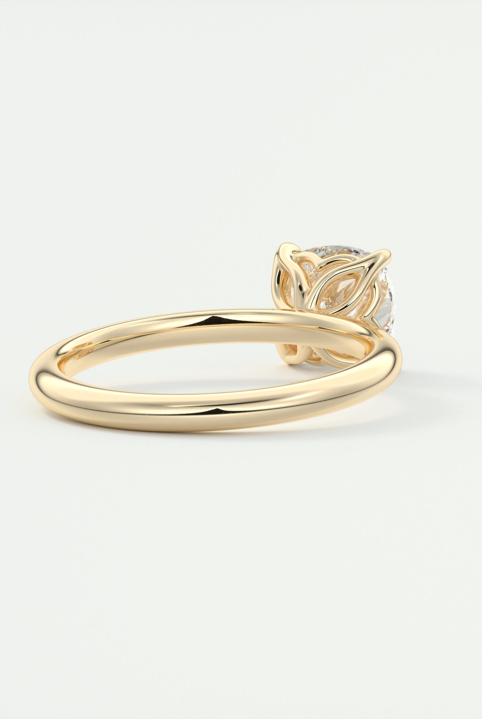 2CT Cushion Lotus Prong Moissanite Diamond Solitaire Engagement Ring