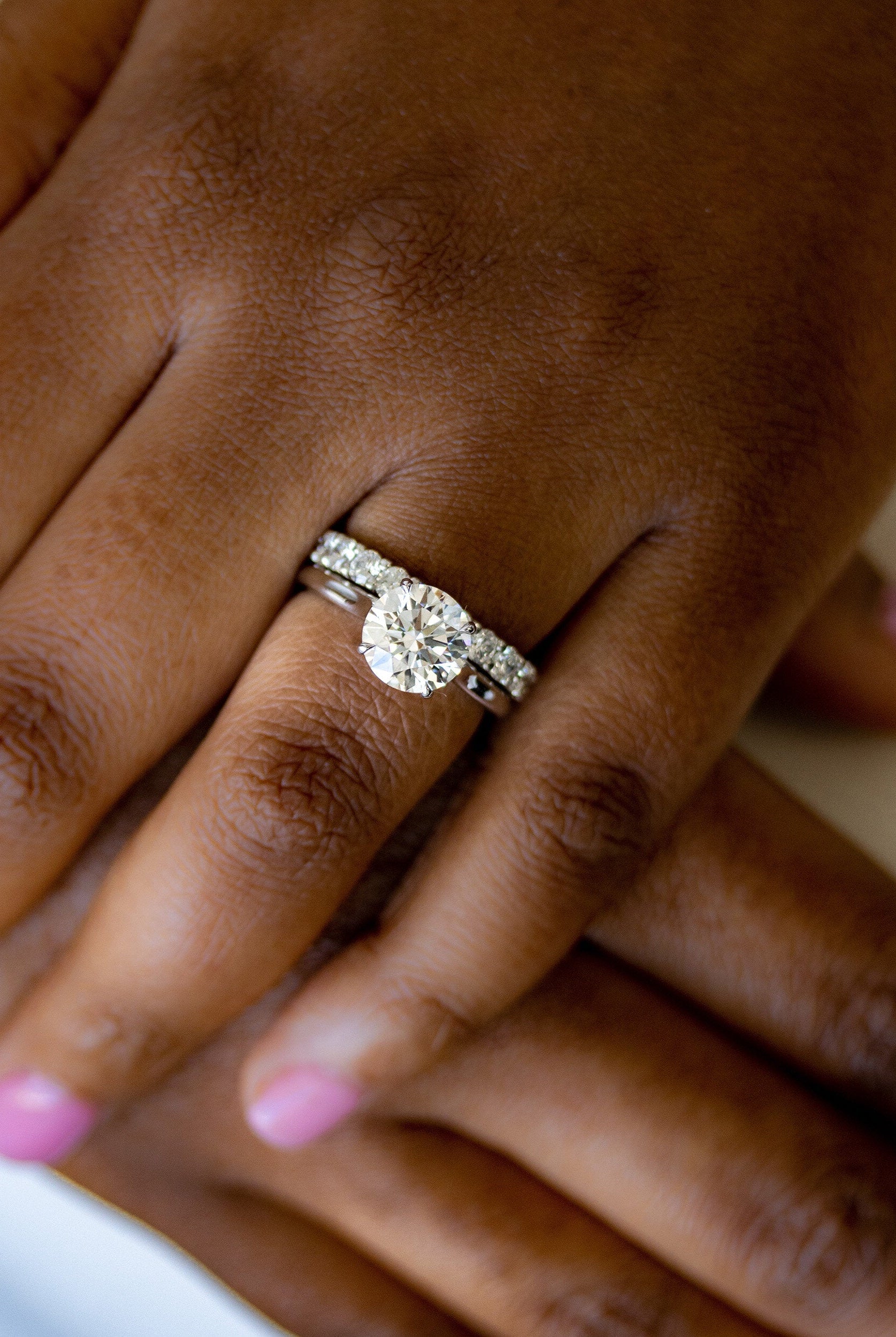 Petite moissanite rings