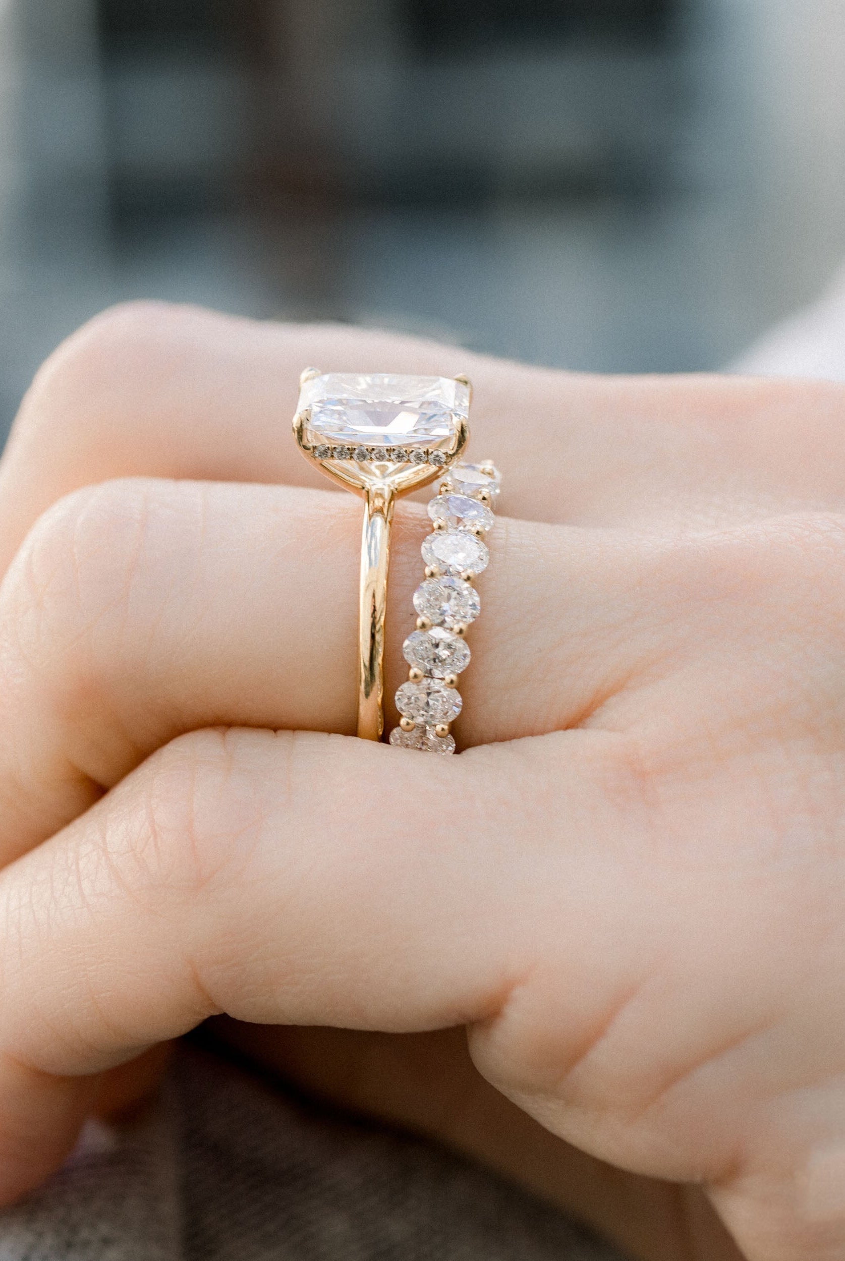 Moissanite openwork eternity ring New York